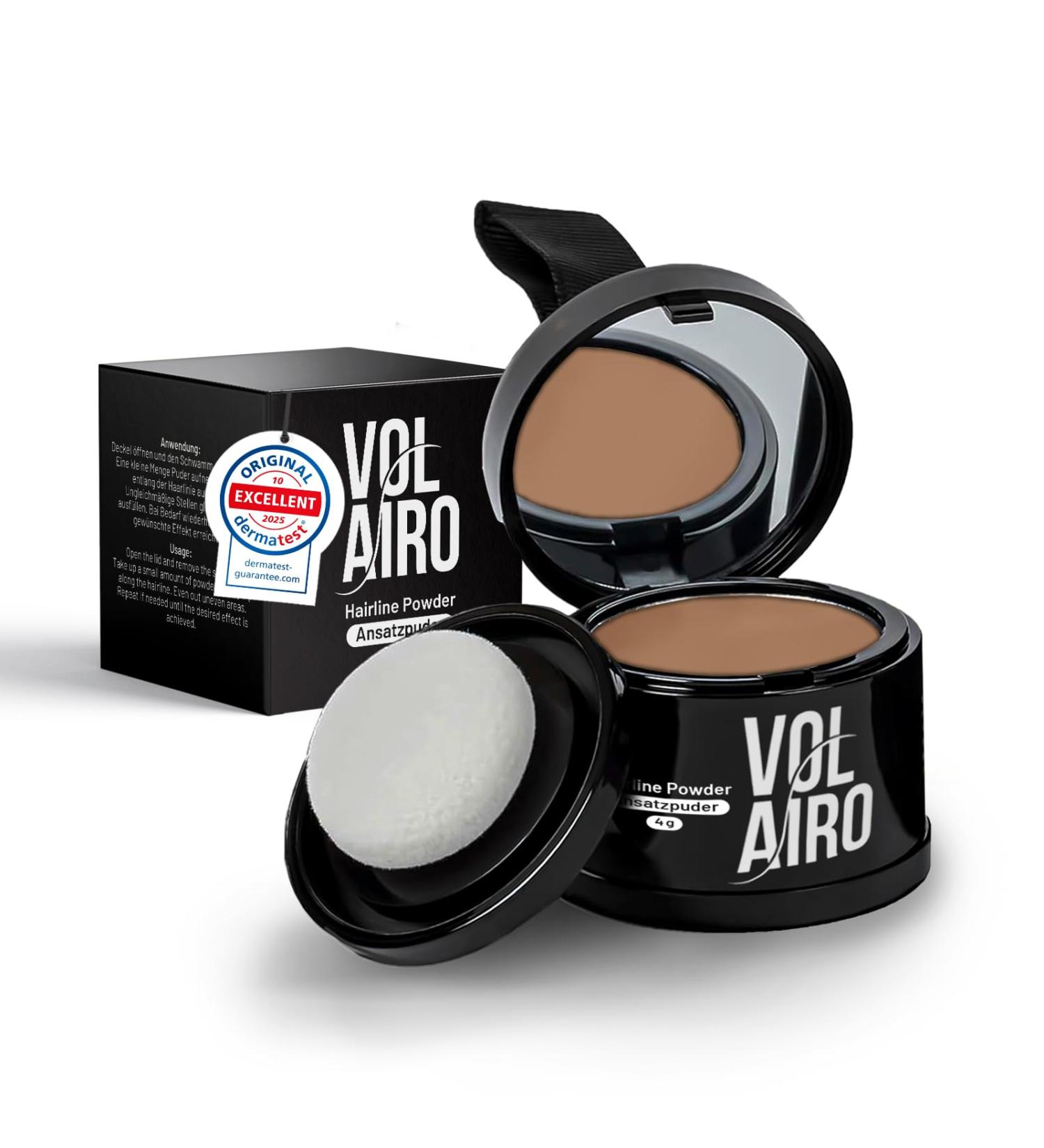 Volairo Light brown hair growth powder 4 g hair concealer for hair densification at visible hair roots waterproof hair makeup conceals gray hair and light spots for women and men - Buy Online on GoSupps.com