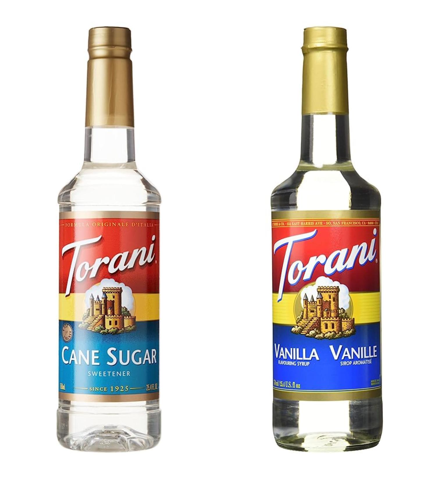 Torani Syrup Cane Sugar Sweetener 25.4 Ounces & Vanilla Coffee Syrups 0.75 L Grocery+ Syrups 0.75 L - Buy Online on GoSupps.com