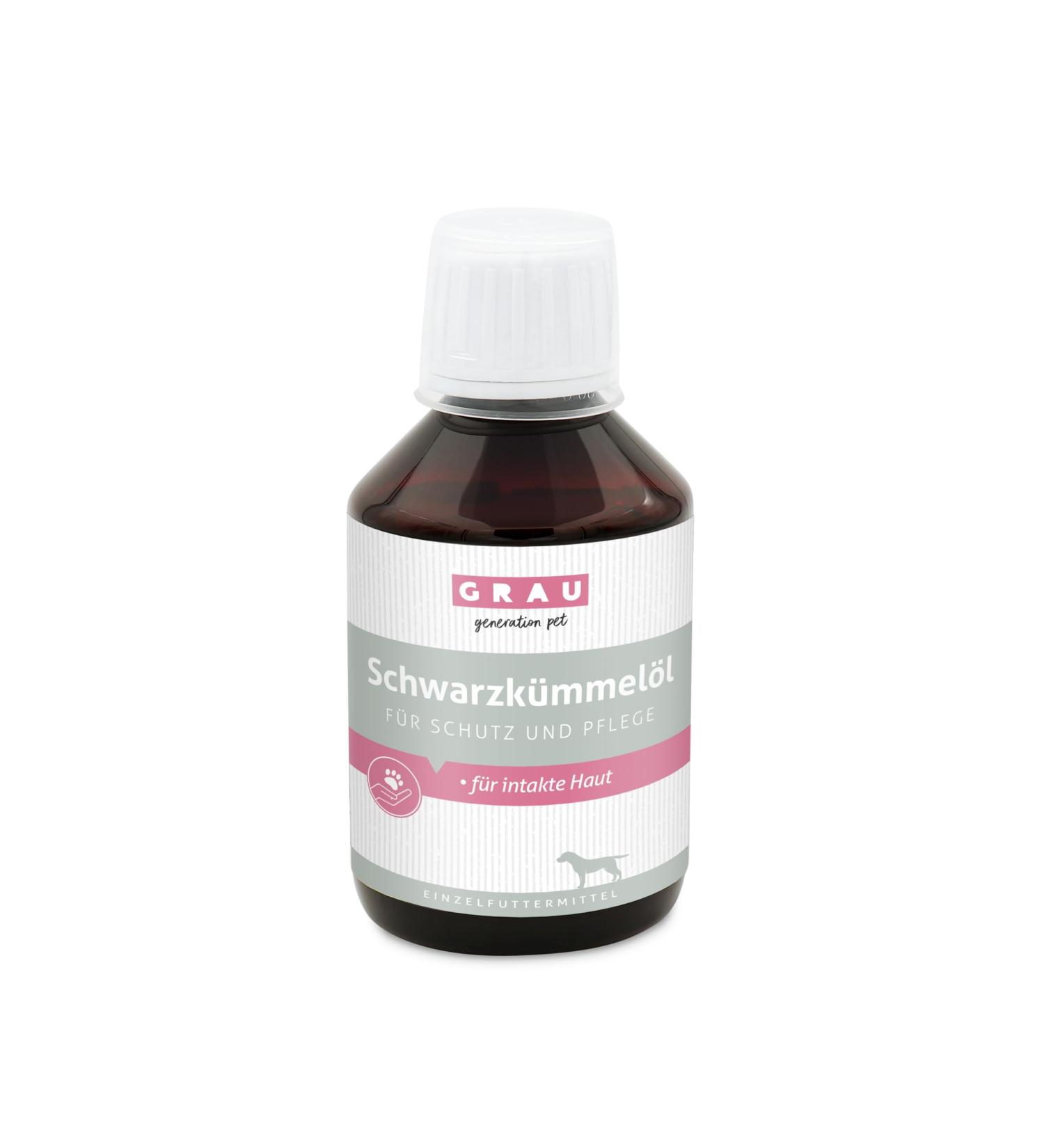 GRAU The Original Black Cumin Oil 100% Cold Pressed, Supports Immune System, Pack Of 1 (1 x 250ml) Simple Food For Dogs And Cats