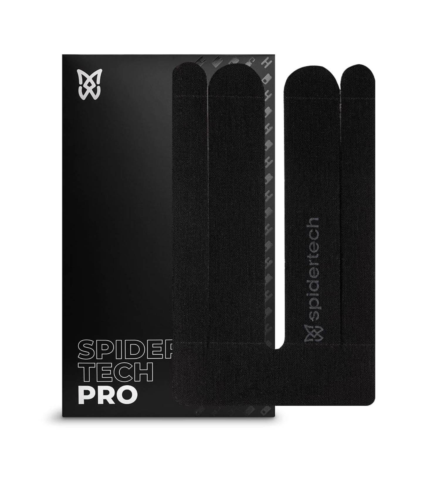 Spidertech Professional Pre-Cut Kinesiology Tape for Lower Back Pain Relief - Black 4 Pack | Ideal for Athletes & Physiotherapists - Buy Online on GoSupps.com