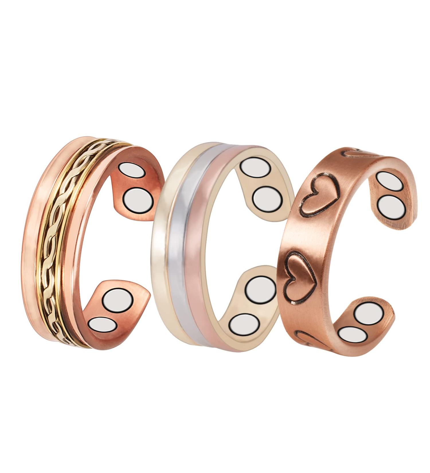 EnerMagiX Magnetic Copper Ring for Women & Men | Adjustable Size | 2 Magnets | Women's Day Gift - Buy Online on GoSupps.com