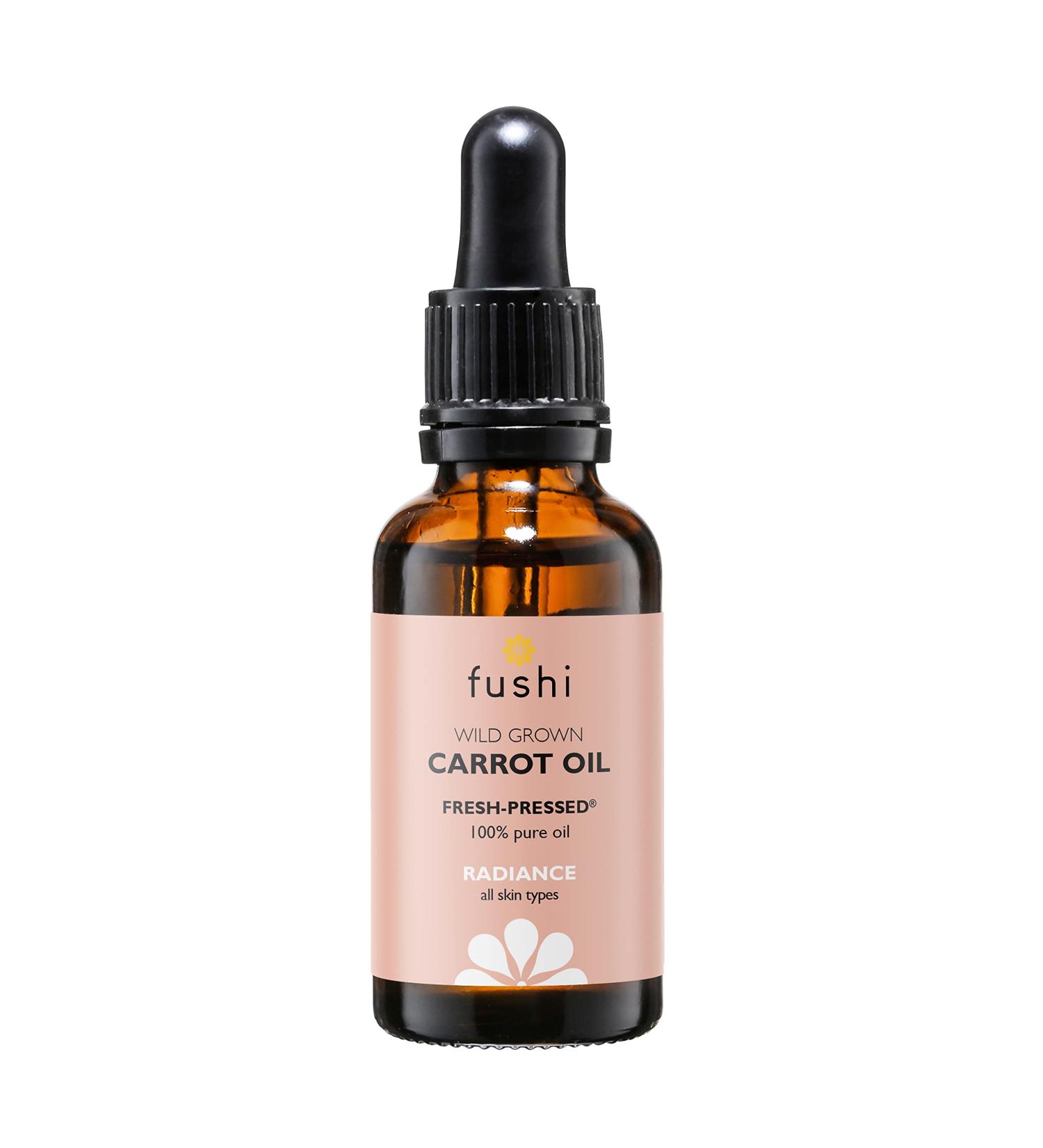 Fushi Carrot Oil 30ml Fresh-Pressed Rich in Beta Carotene Best for Sun Damage Skin Parched Skin & Fine Lines Vitamins A B C D and E and essential fatty acids Manufactured in the UK - Buy Online on GoSupps.com