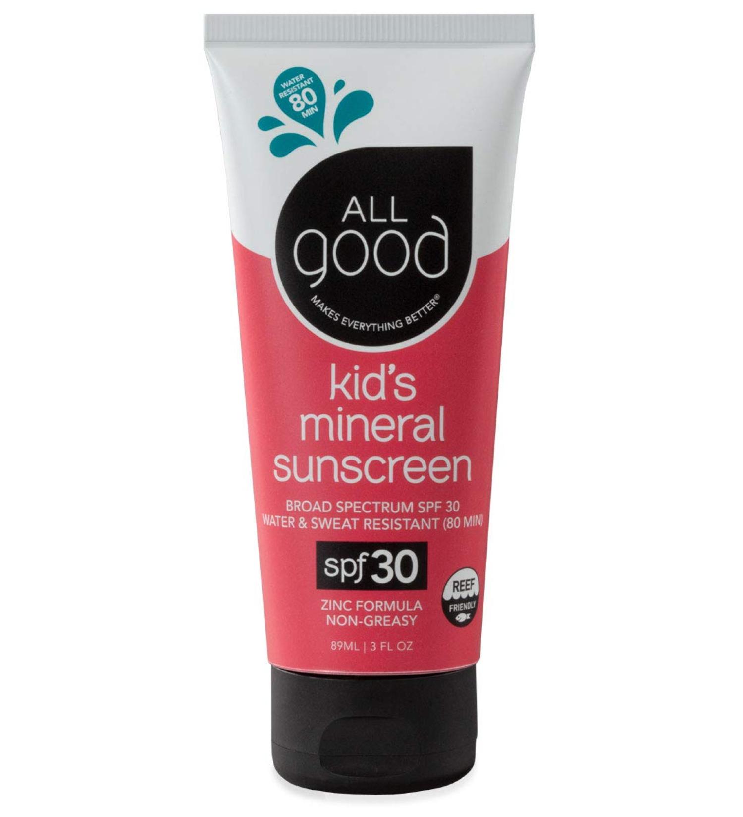 All Good Baby & Kids Sunscreen Lotion - SPF 30, UVAUVB Protection, Zinc Oxide, Coral Reef Friendly, Water Resistant (3 oz) - Buy Online on GoSupps.com