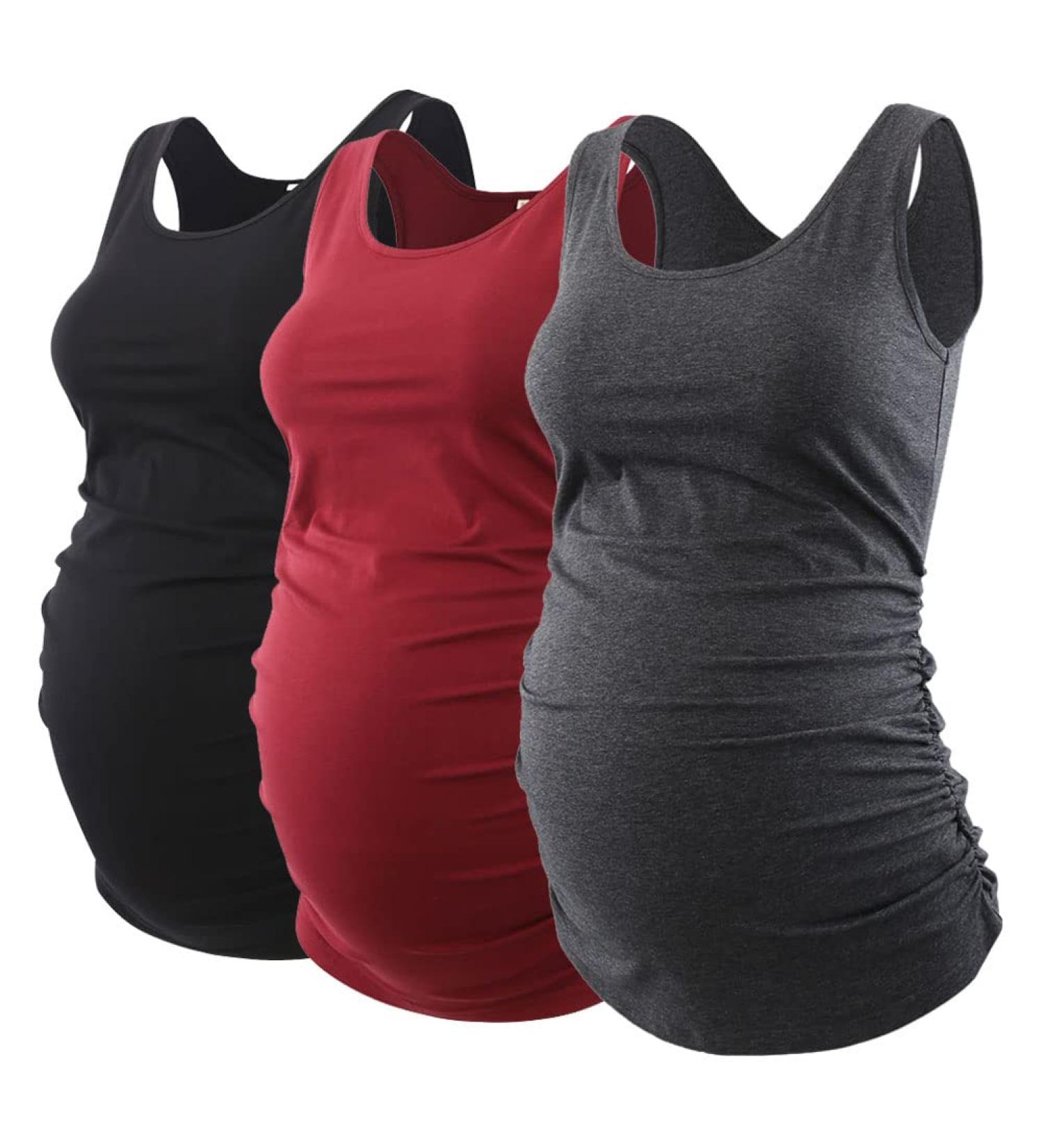Love2Mi Maternity Top Set - Maternity Clothes in M Black, Wine Red, Dark Grey - Buy Online on GoSupps.com