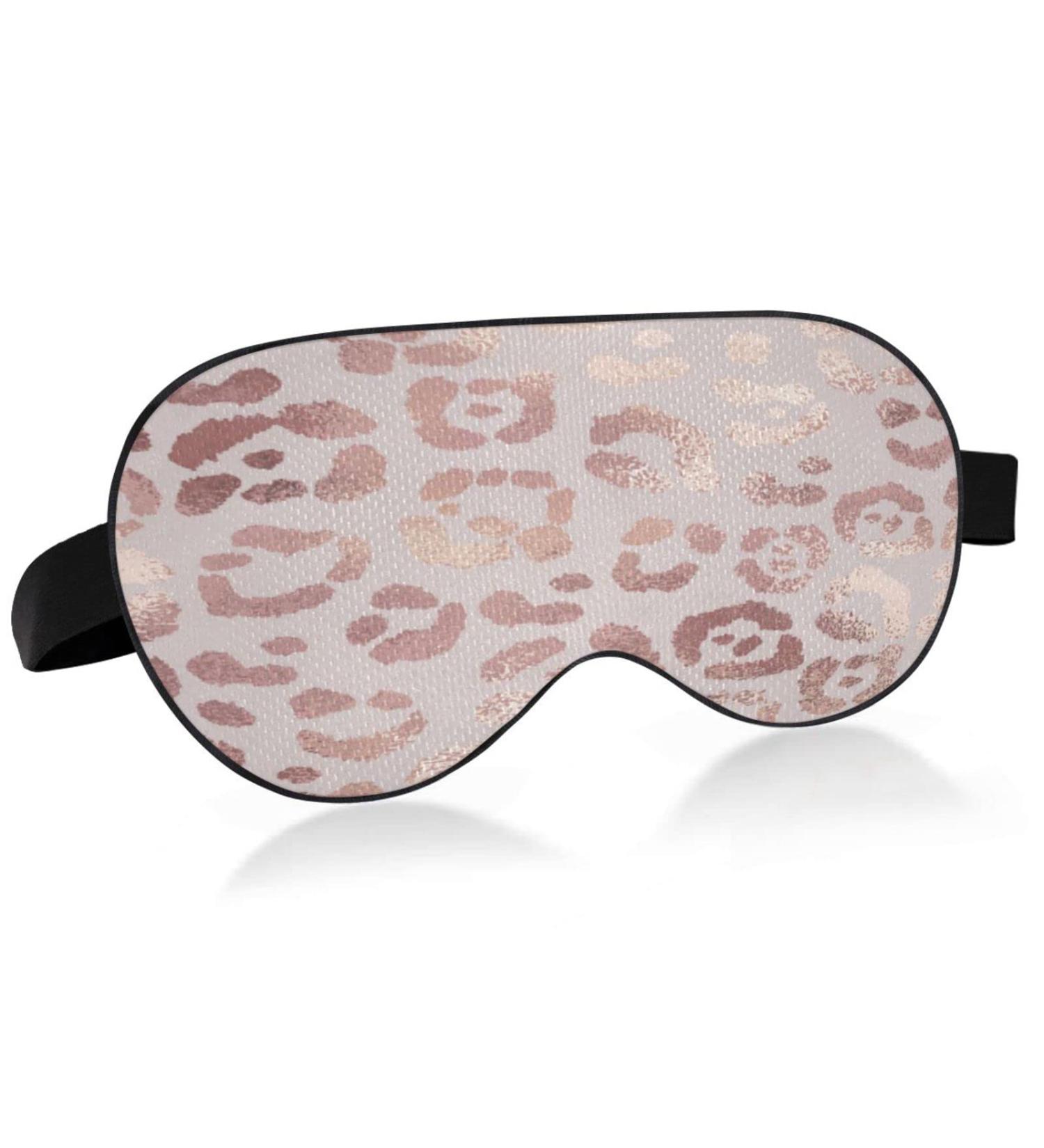 Xigua Rose Gold Leopard Print Sleeping Eye Mask | Adjustable Strap | Breathable Blackout Comfort | Men & Women - Buy Online on GoSupps.com