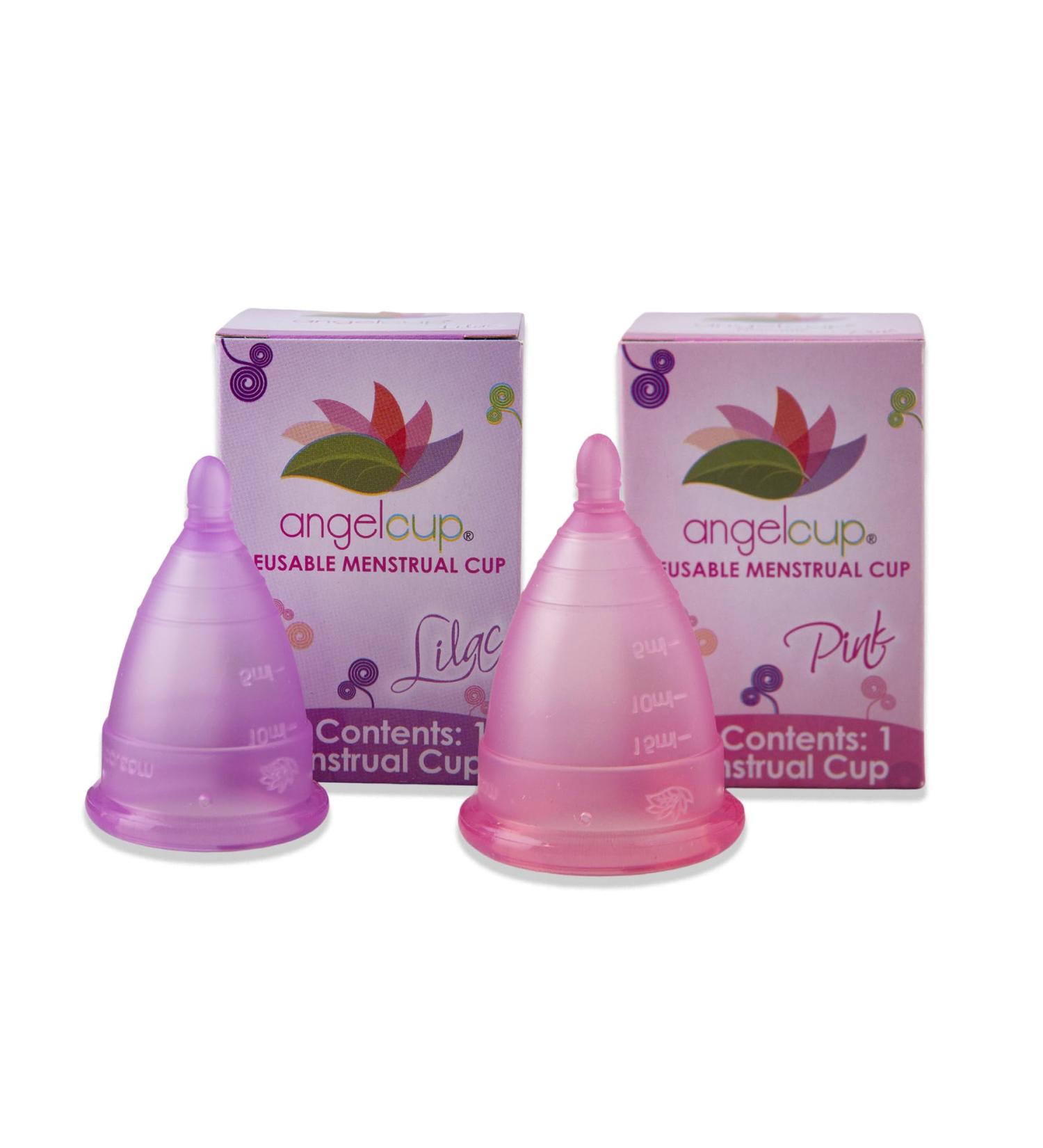 Buy Small Lilac & Large Pink Angelcup Menstrual Cup Pack - Eco-Friendly & Comfortable Period Care - Buy Online on GoSupps.com