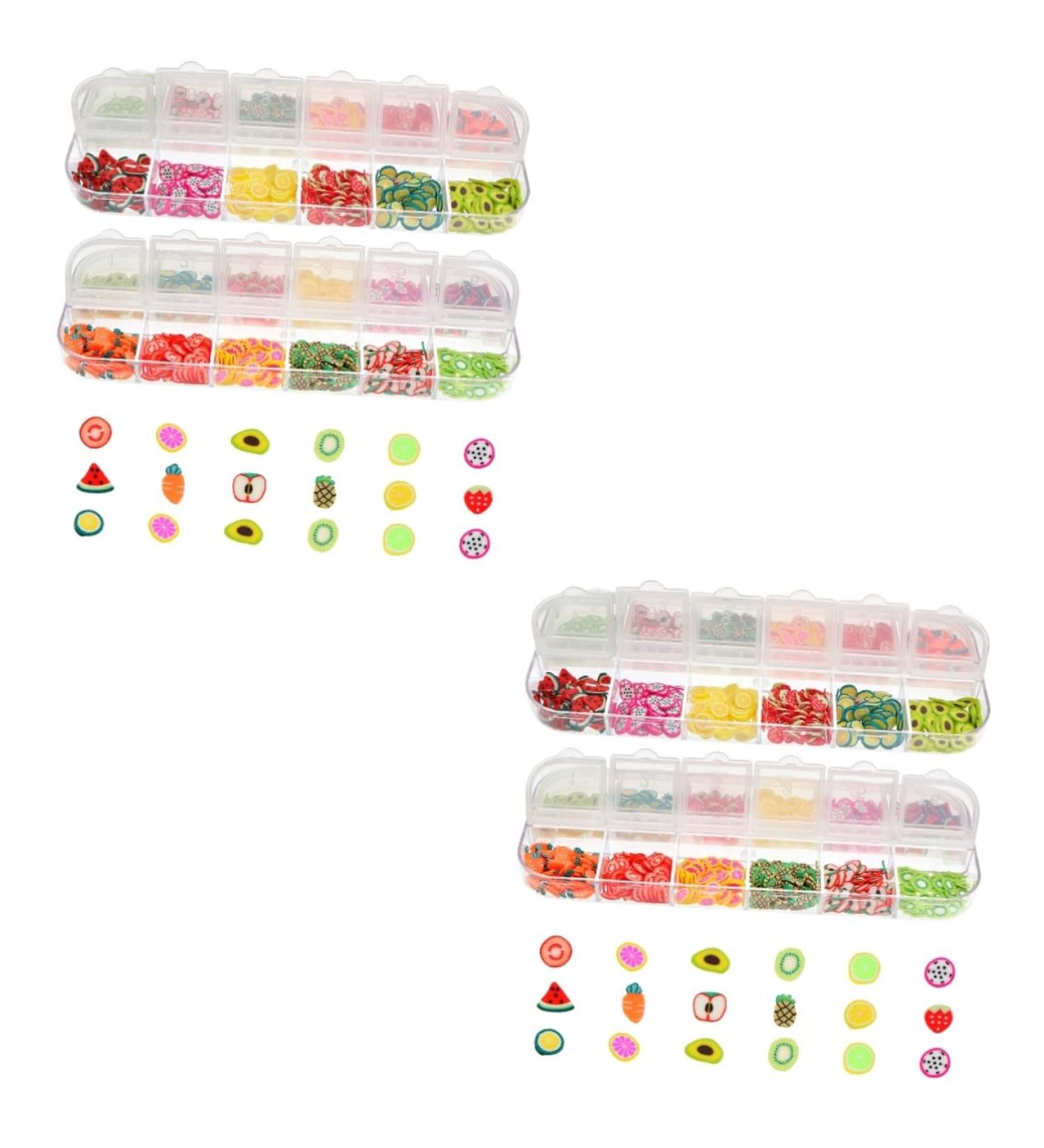 Healeved 4 Boxes 12 Polymer Clay Sequins Manicures Accessories Flower Stickers for Nails Nail Slices Fruit Lemon Stickers Fruit Slice Nails Nail Art Supplies 3d Crystal Mud Soft Pottery - Buy Online on GoSupps.com