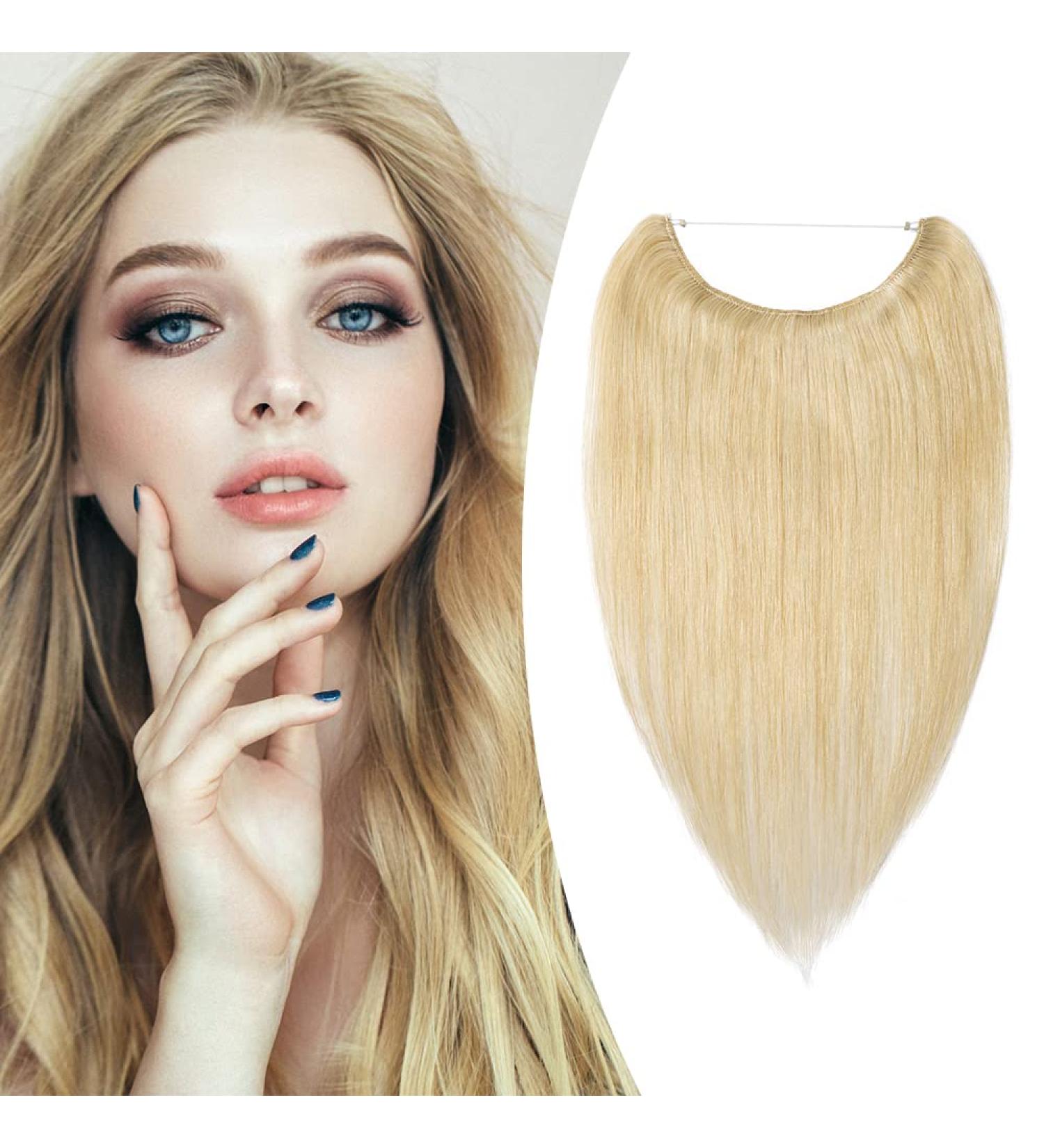 Elailite 45 cm Invisible Wire Hair Extensions - 65g Remy Human Hair Natural Blonde #24 - Buy Online on GoSupps.com