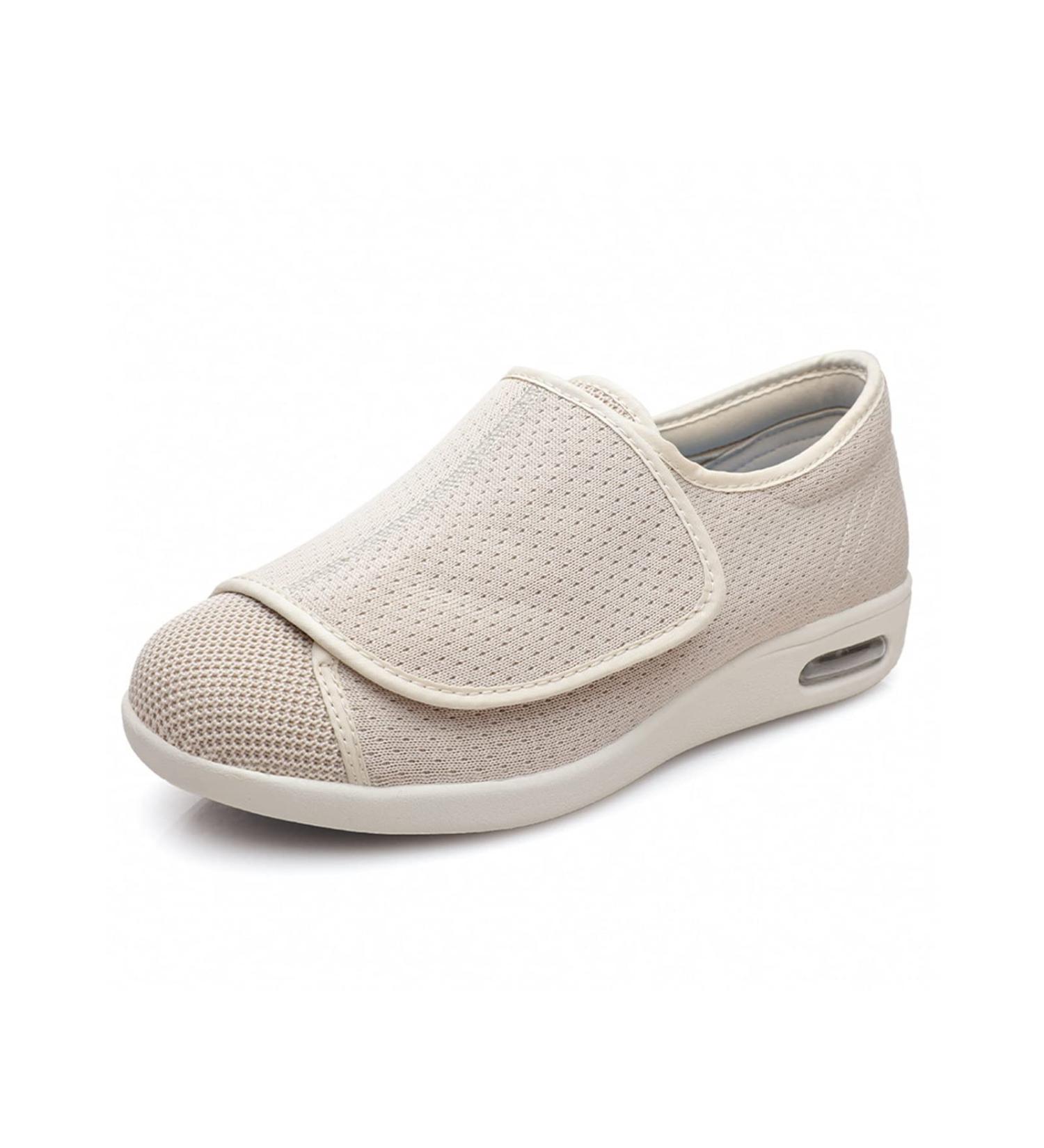 Yytcsjz Women's Diabetic Shoes Beige Size 12 | Adjustable Strap Wide Width Edema Sneakers - Buy Online on GoSupps.com
