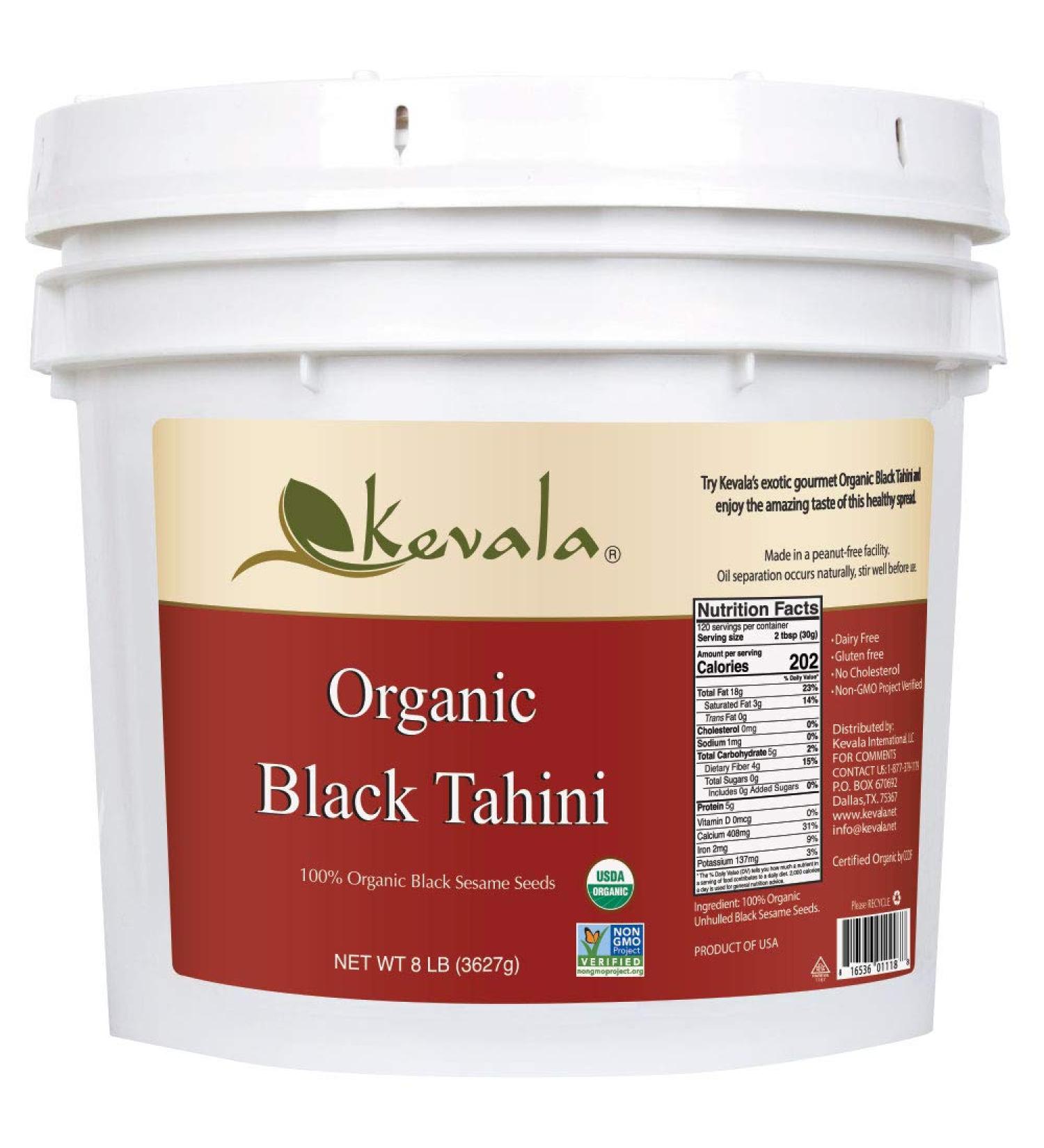 Kevala Organic Black Tahini 8 lbs - Premium Quality Sesame Paste - Buy Online on GoSupps.com