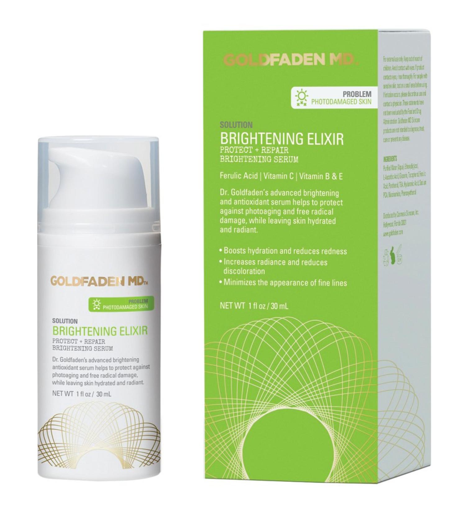 GOLDFADEN MD Brightening Elixir - Vitamin C Serum for Radiant Skin | Anti-Aging & Hydrating | 1 fl oz - Buy Online on GoSupps.com