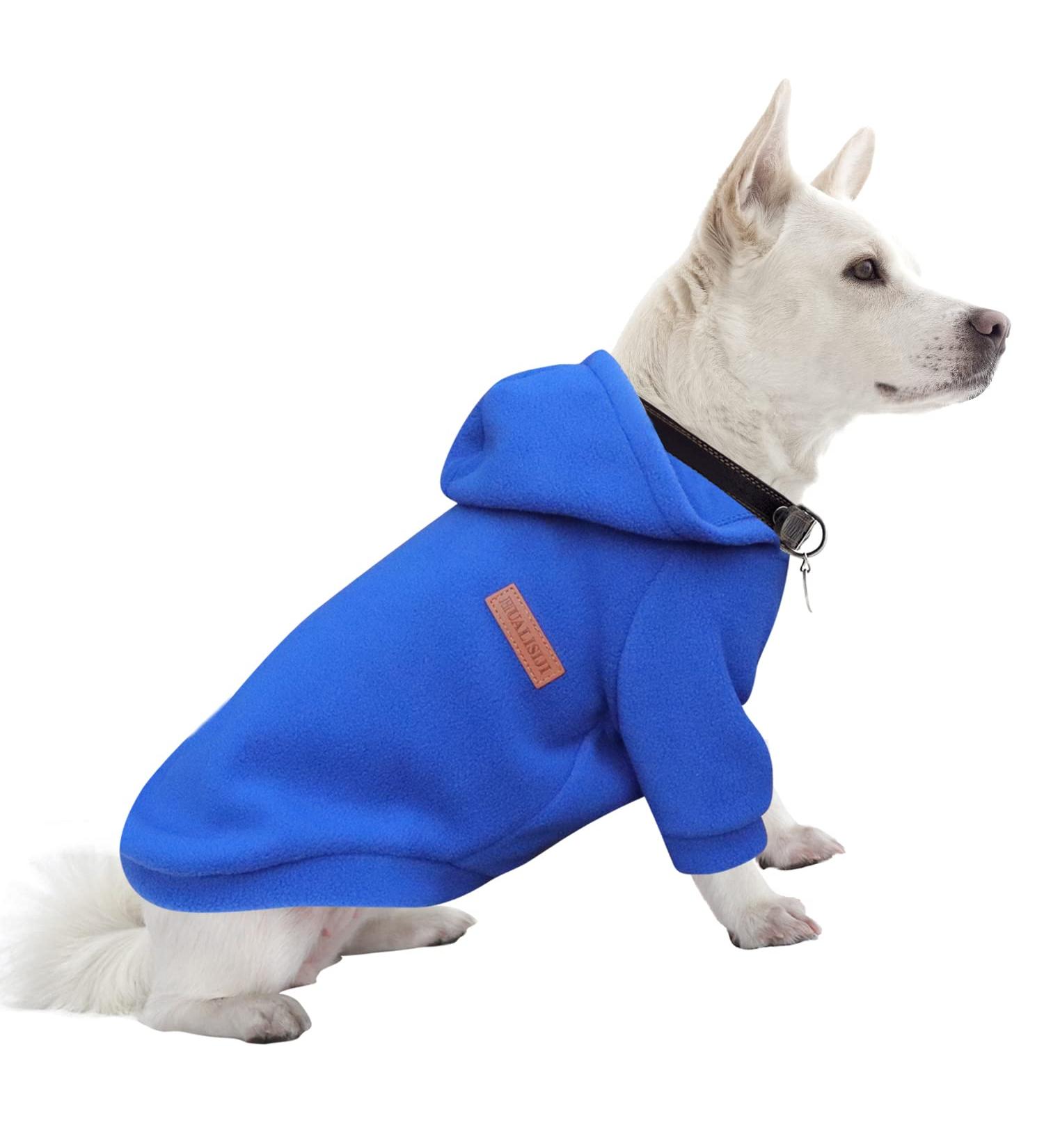 Hualisiji Dog Hoodie & Fleece Sweater - Comfortable Light Dog Sweatshirt for Chihuahuas (L Dark Blue) - Warm & Soft Texture Easy to Wear - Buy Online on GoSupps.com