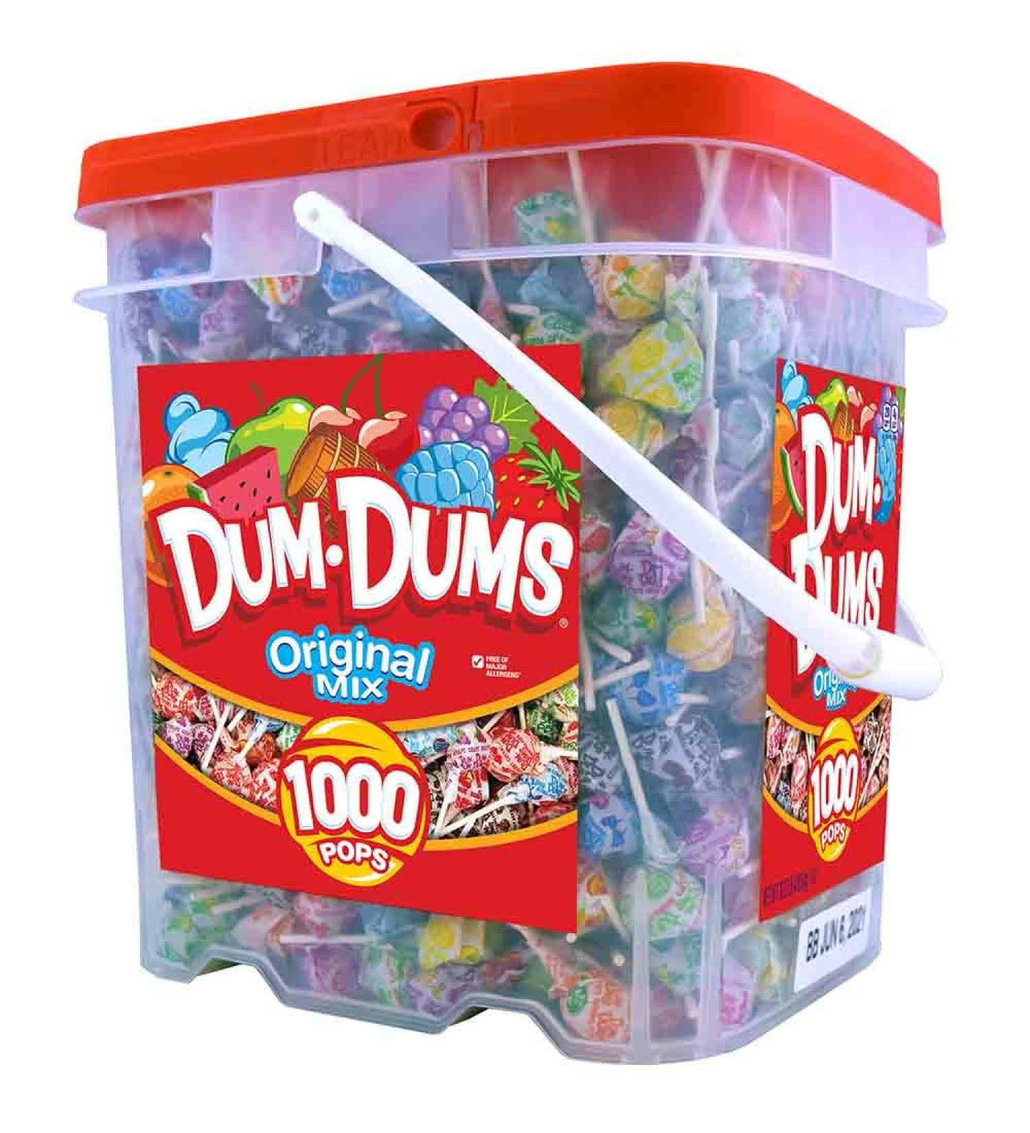 Dum Dums Original Pops 1000-Count Bucket - Assorted Flavors - Buy Online on GoSupps.com