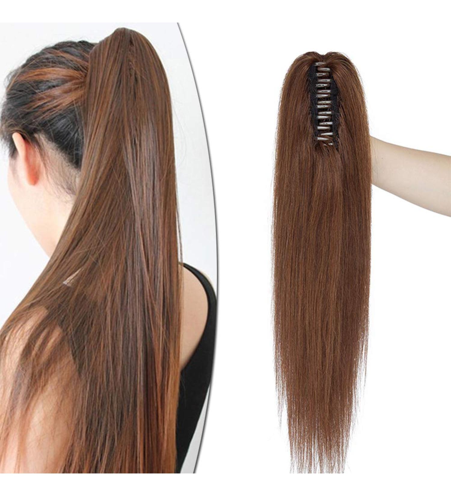 SEGO Real Hair Ponytail Extension - 14 Medium Brown Clip-In Braid | 100% Remy Hair | 105g - Buy Online on GoSupps.com