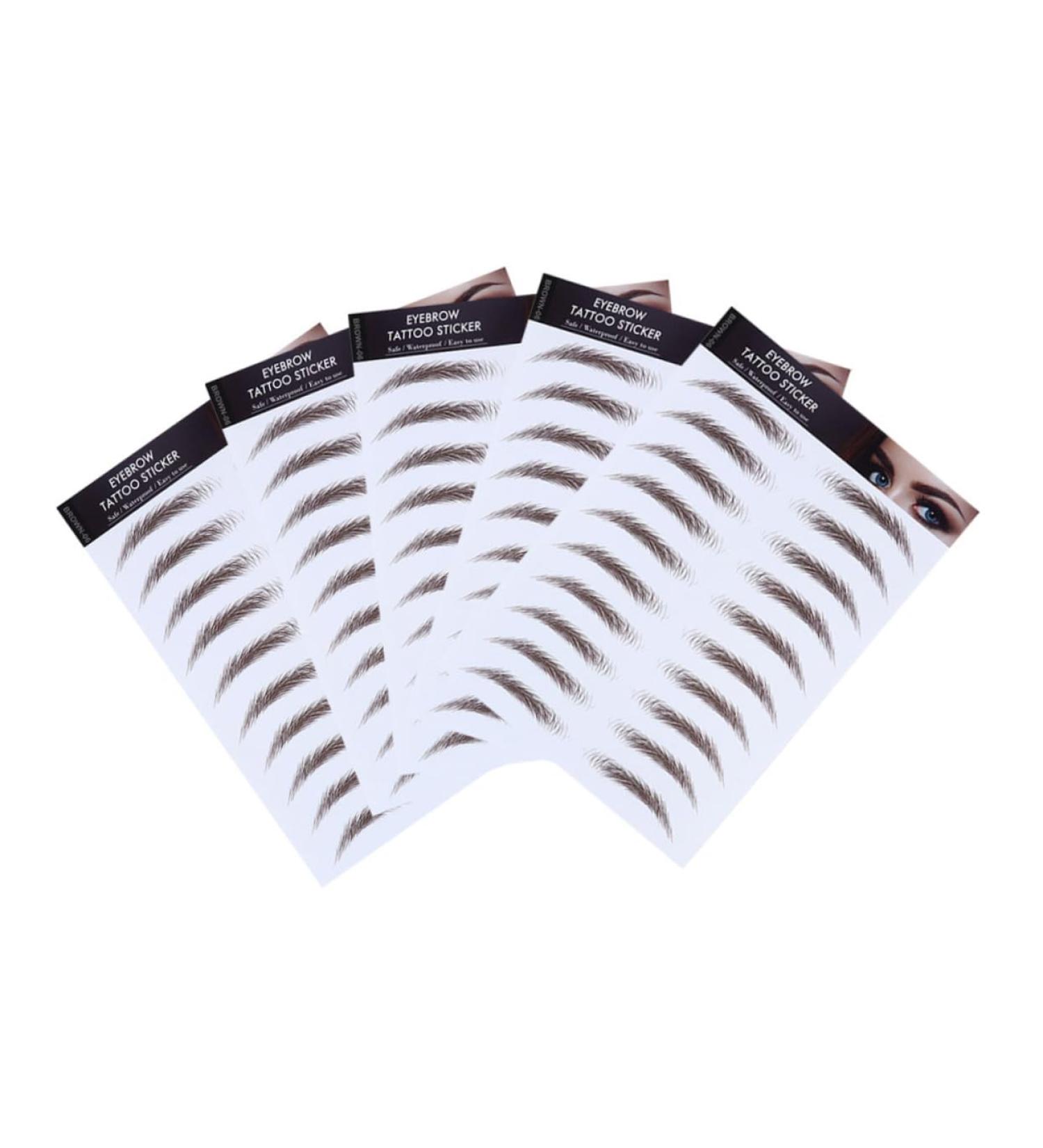 Outanaya Authentic Eyebrows 5pcs Eyebrow Stickers Shaping Brow Shaper Eyebrow Stencils Semi-permanent Transfer Stickers 6d 21x15cm Brown - Buy Online on GoSupps.com