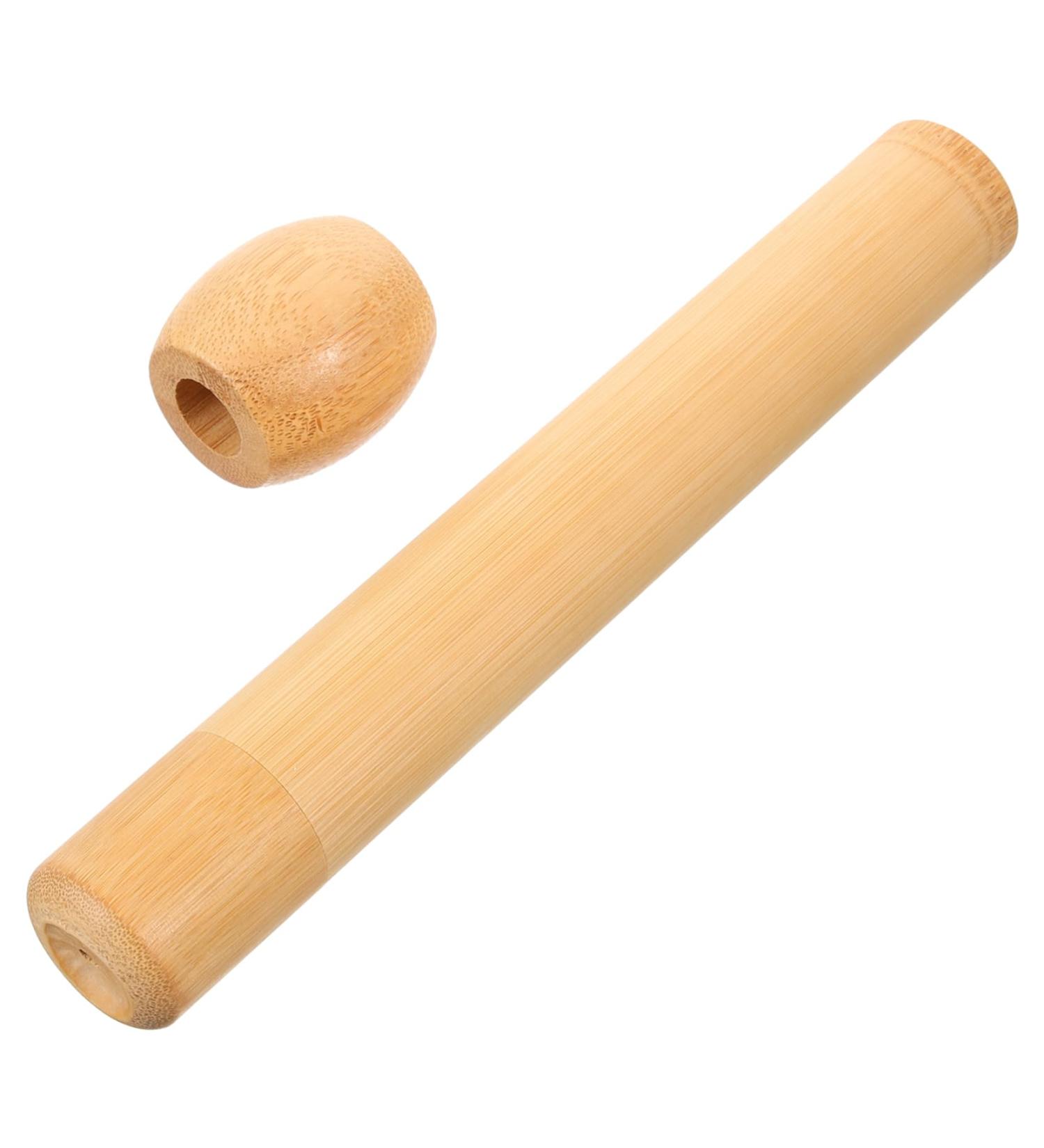 Eco-Friendly Bamboo Toothbrush Holder - Travel & Desktop Organizer Cylinder Toothbrush Rack - Buy Online on GoSupps.com