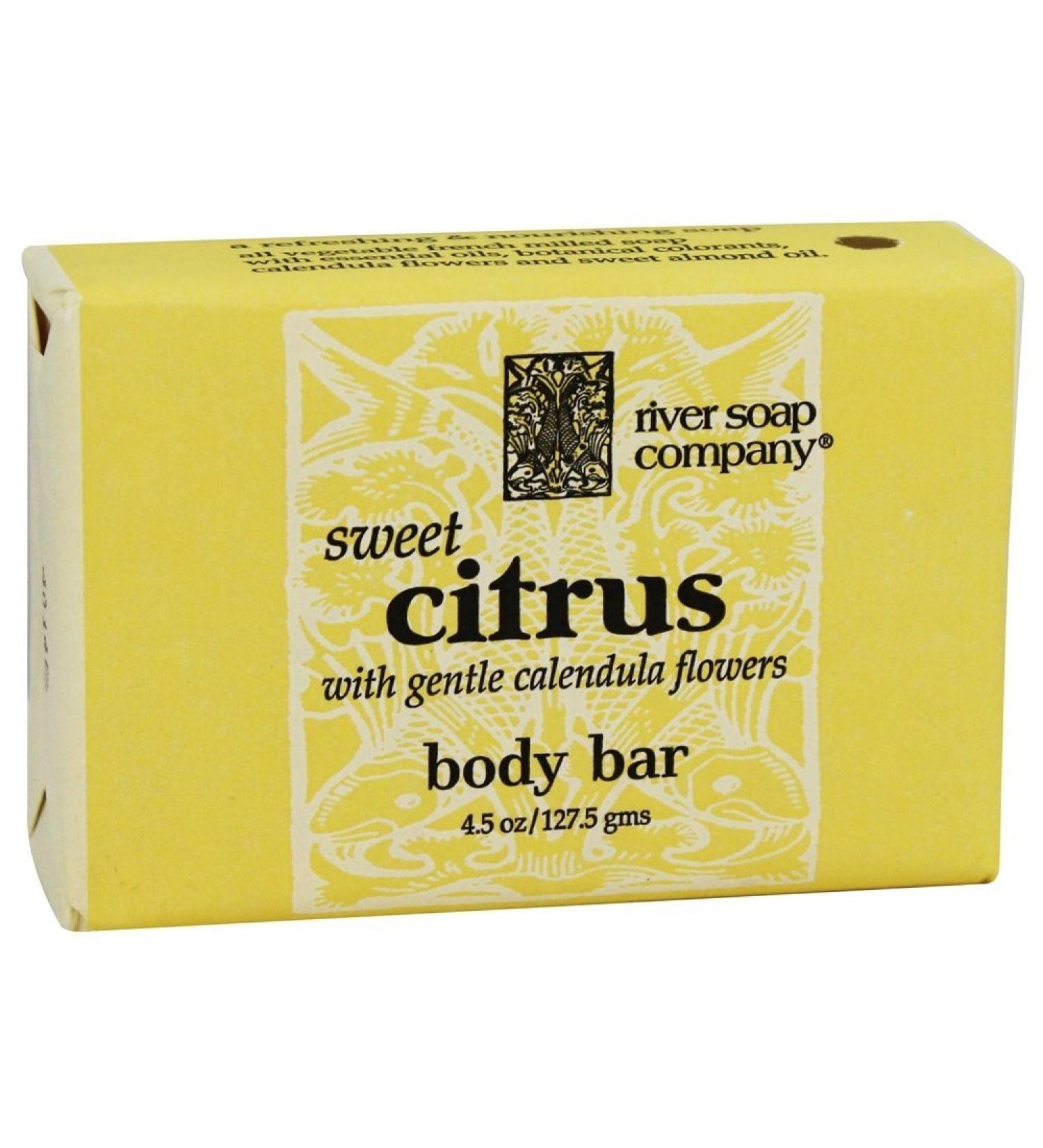 RIVER SOAP Sweet Citrus Soap Bar - 4.5 OZ | Natural Moisturizing Soap for All Skin Types | International Shipping Available - Buy Online on GoSupps.com
