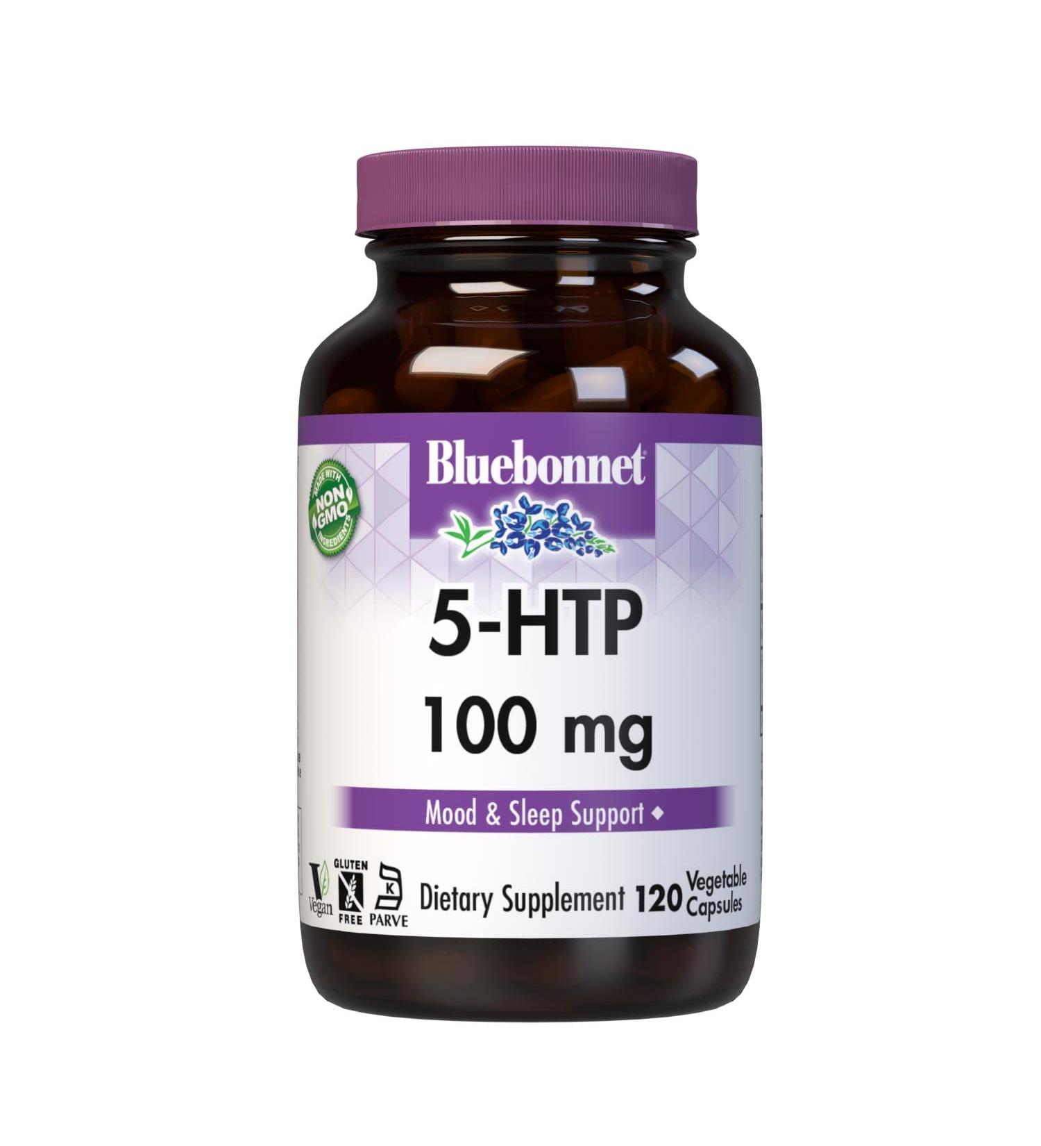 Buy Bluebonnet Nutrition 5-HTP 100mg - Neurotransmitter Support Mood Boosting Vegan Non-GMO Soy-Free Gluten-Free | 120 Vegetable Capsules - International Shipping Available - Buy Online on GoSupps.com