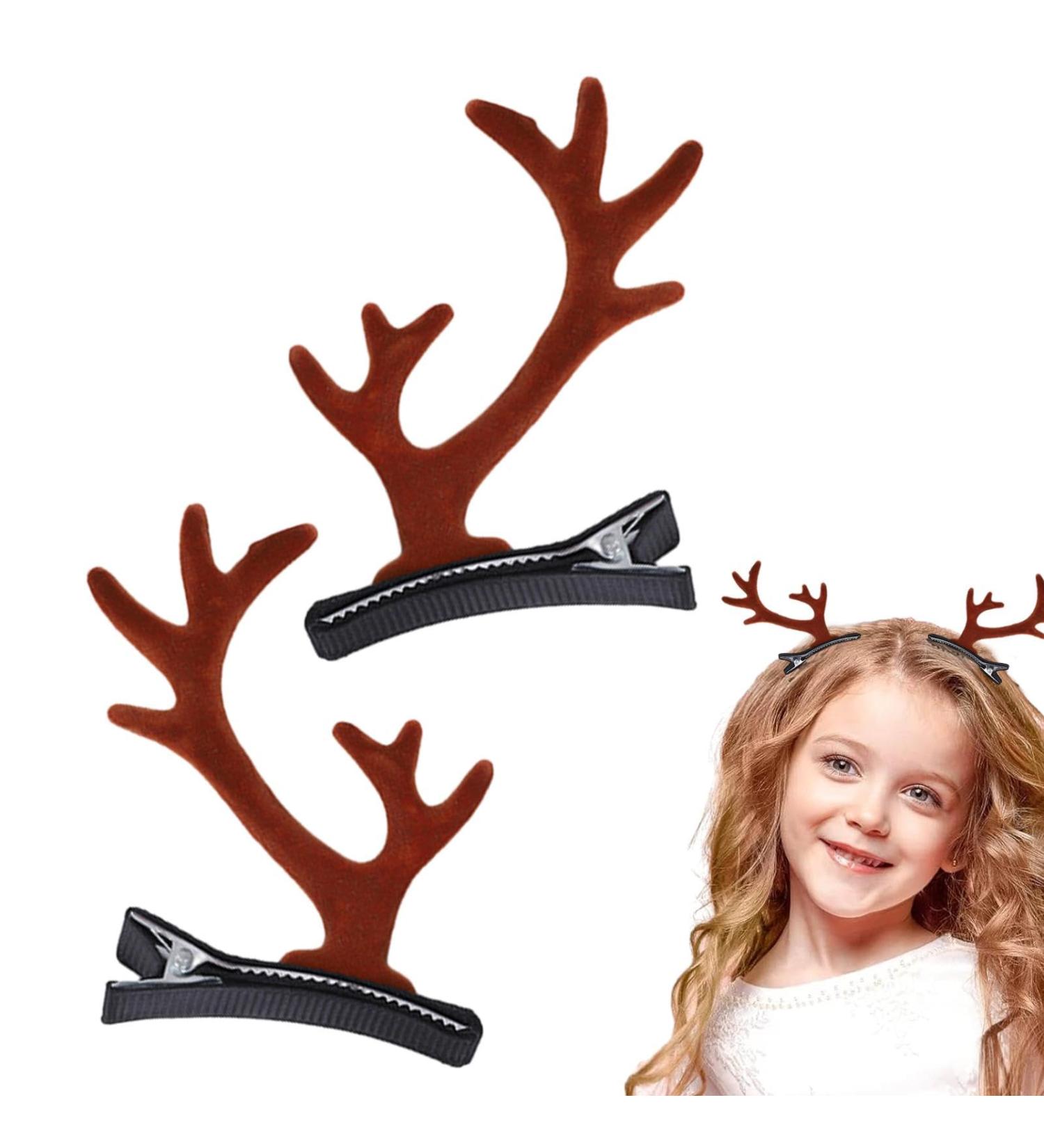 Christmas Reindeer Hair Clips - Dragon Horn Hair Ornament - Deer Horn Barrettes Ornament Accessories for Friends Women Family coffee dragon corner - Buy Online on GoSupps.com