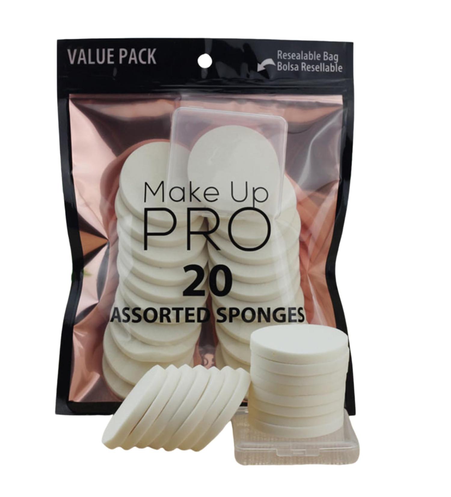 40-Piece Round Makeup Sponge Set - Wet & Dry Powder Puffs for All Skin Types - Perfect for Foundation & Blush - Buy Online on GoSupps.com