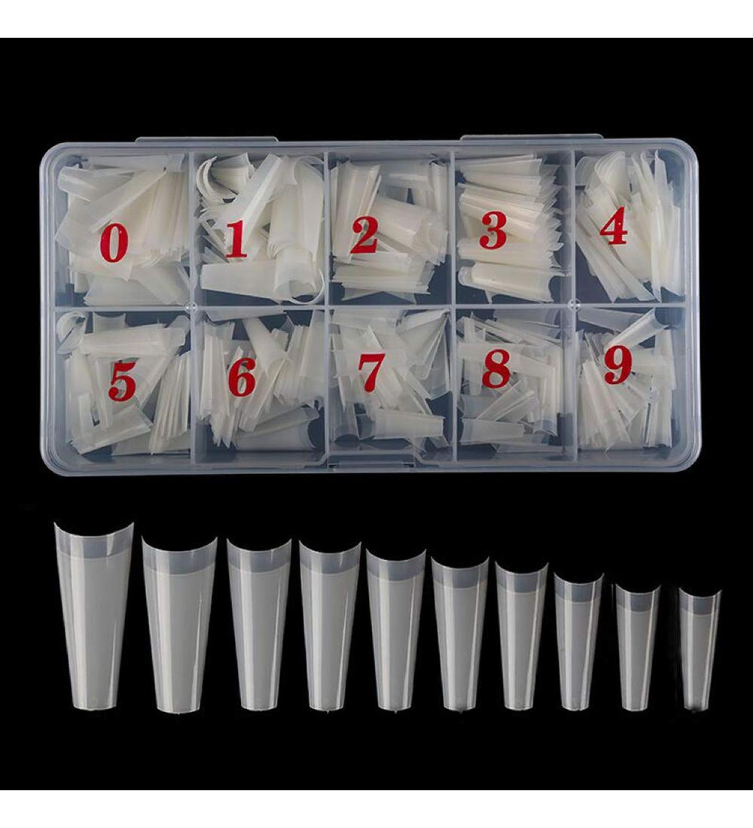 500pcs Natural Coffin Acrylic Nails - Half Cover Ballerina Tips | Long False Nail Set with Box | 10 Sizes Included - Buy Online on GoSupps.com