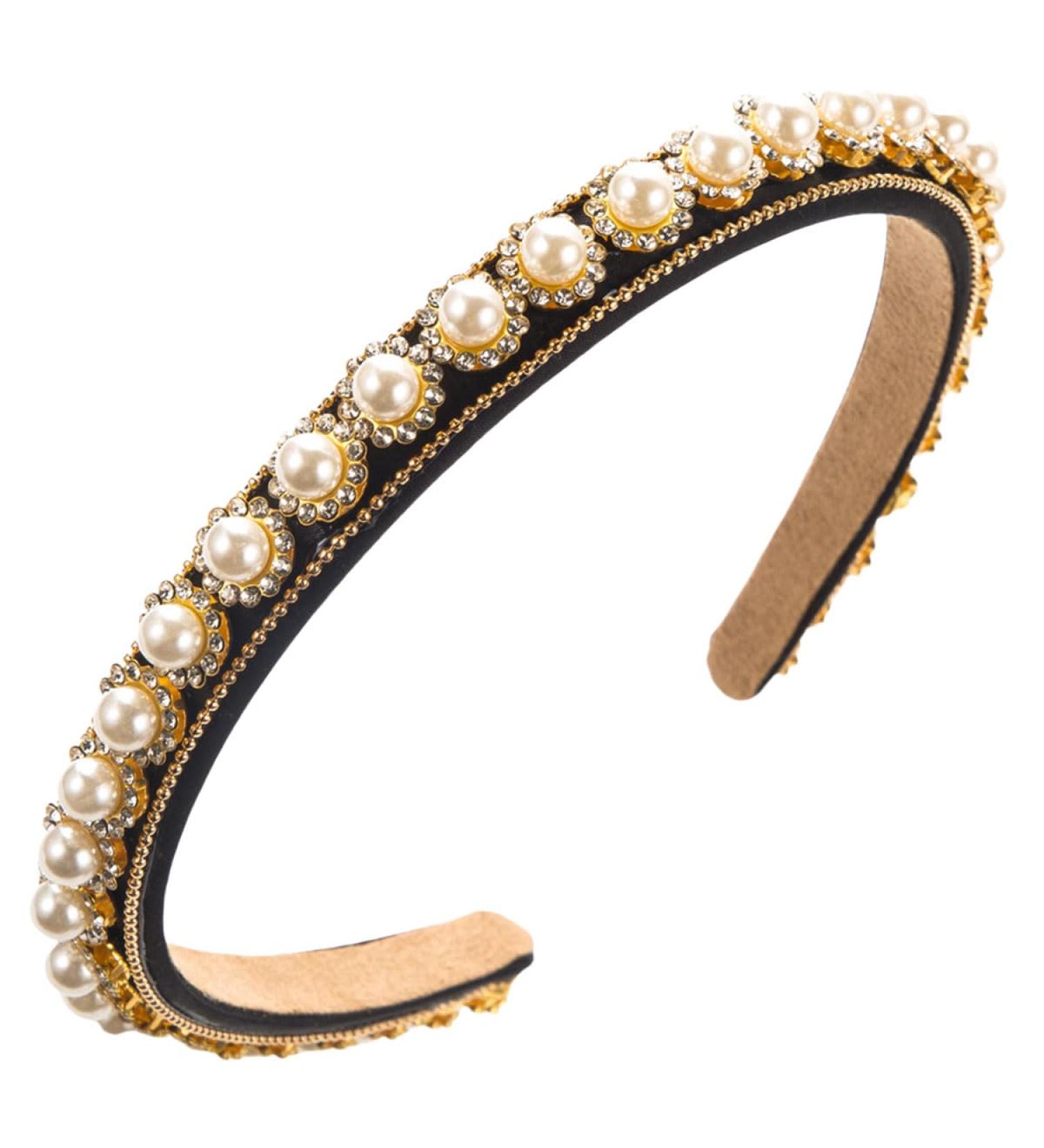 scicent Bridesmaid Hair Accessories Sparkly Pearls Non-Slip Hair Band White Faux Pearl Hairbands Bridal Beaded Hair Hoops Wedding Fashion Hair Styling Head Band for Women and Girls - 27113 - Buy Online on GoSupps.com
