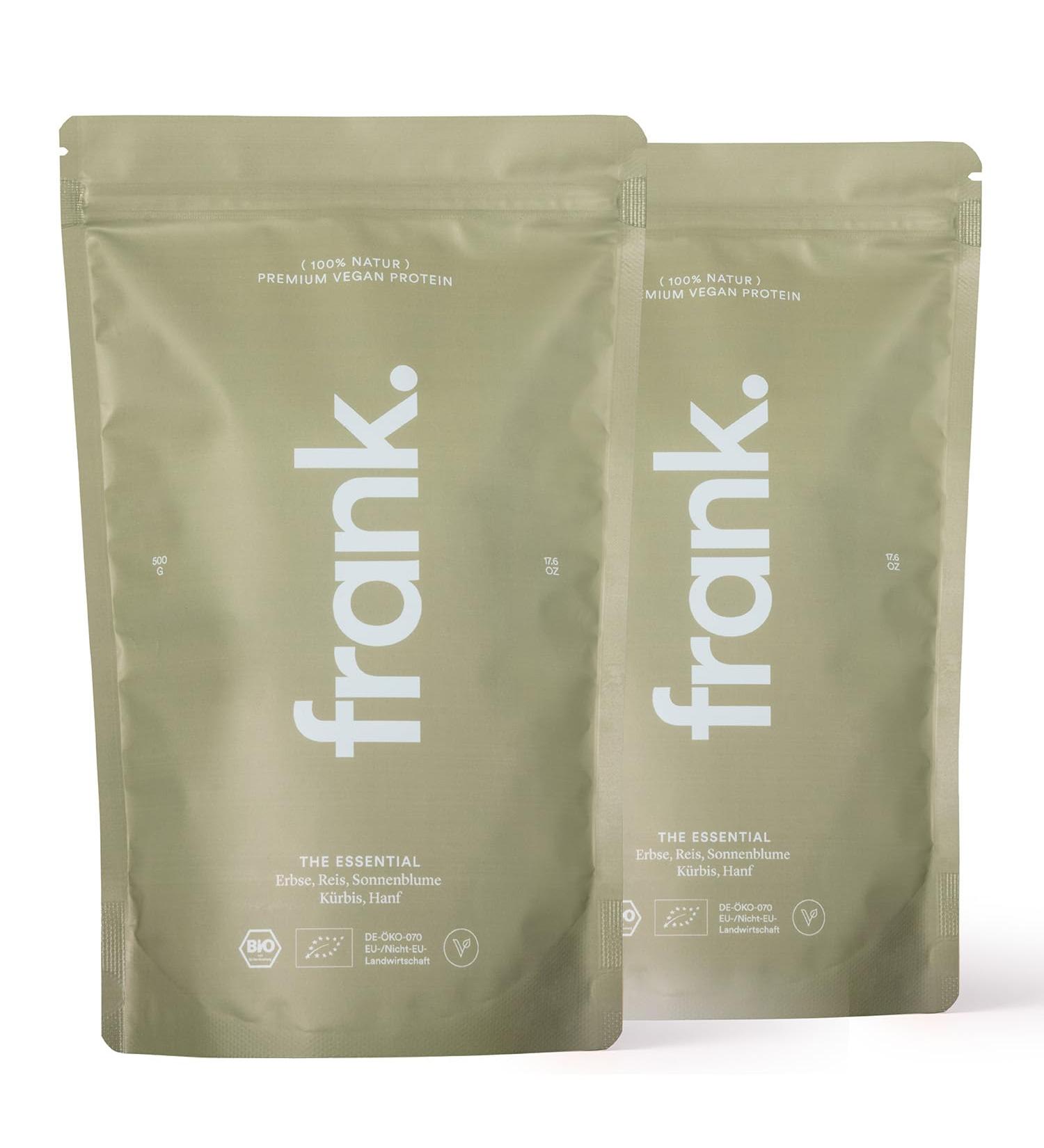 Frank Protein Vegan Bio Protein Powder - 22g Protein/Serving Neutral Taste 2 x 500g - Best for International Shipping - Buy Online on GoSupps.com