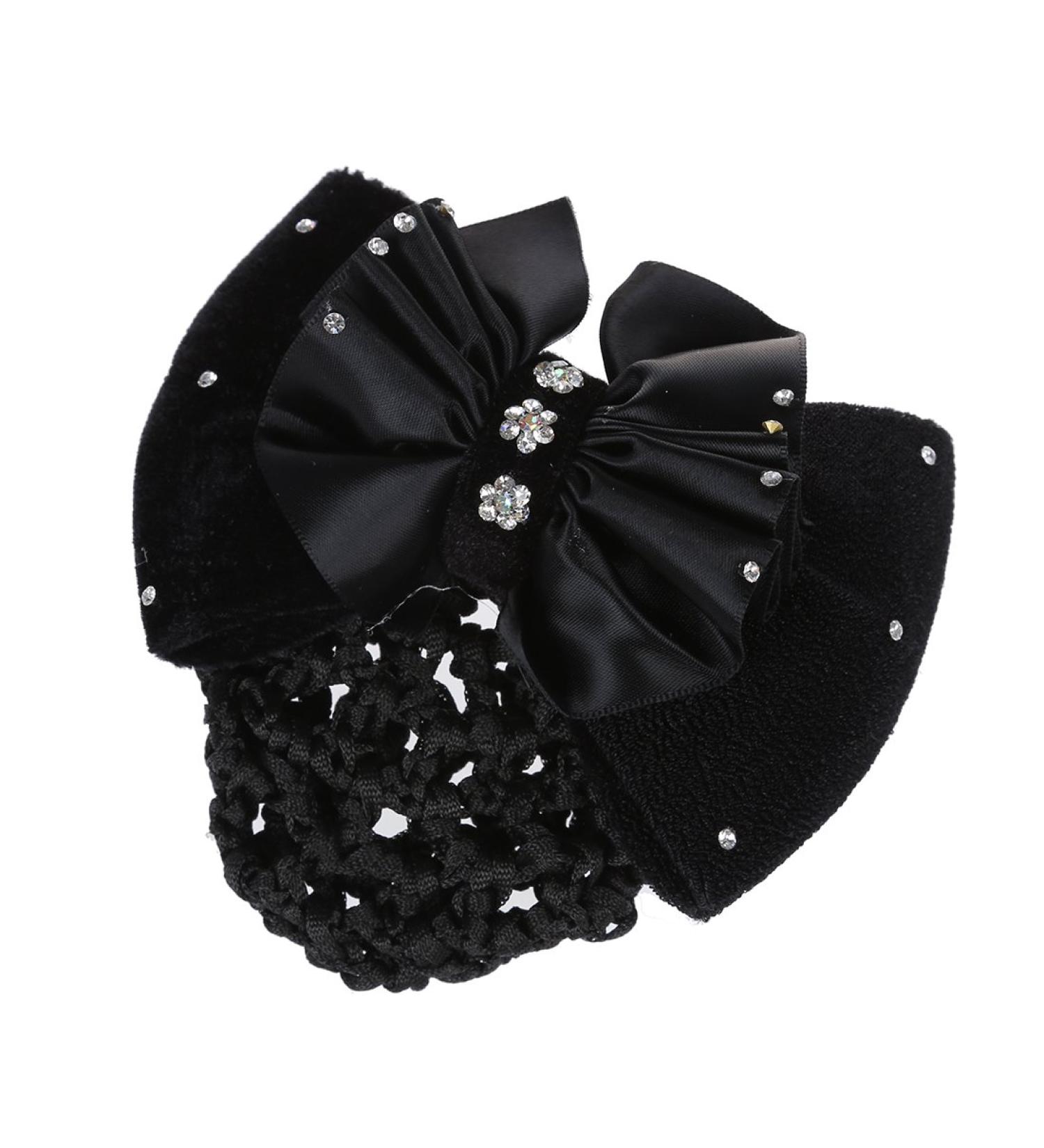 CONFUSE Black Velvet Bowknot Barrette Hair Snood Net for Women - Buy Online on GoSupps.com