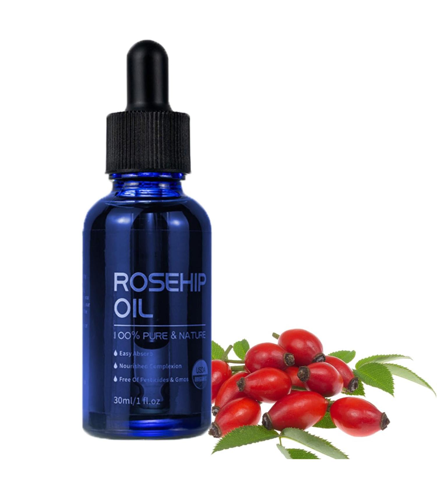 Rosehip Oil for Face 30ml - 100% Pure Organic Rose Hip Oil for Skin Body and Hair Natural Rosehip Seed Oil Moisturizes and Nourishes for a Healthy Complexion - Buy Online on GoSupps.com