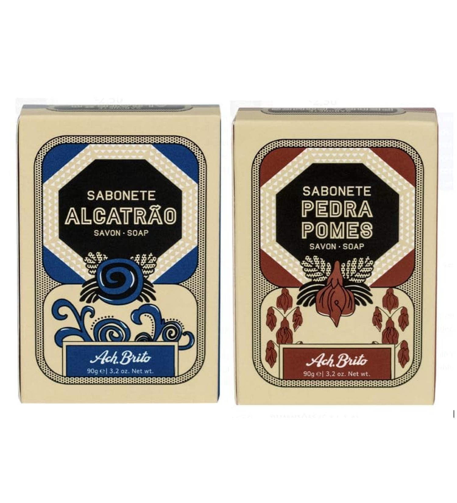 Ach Brito 2 Soap Bars Scrub Pumice Stone 90g and Tar 90g - Buy Online on GoSupps.com