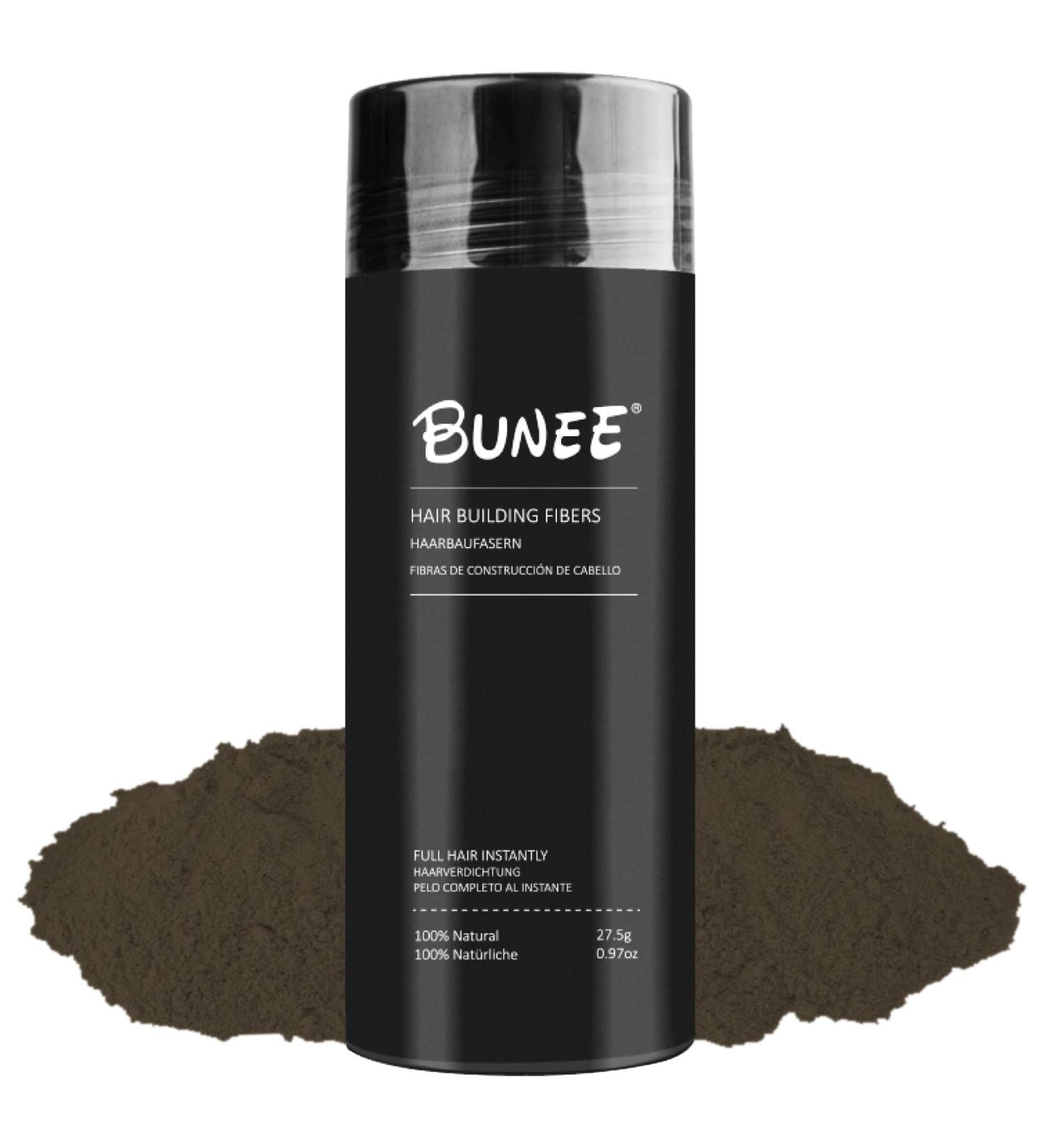Bunee Hair Fibres - Hair Thickener - Hair Loss Coverage in 30 Seconds - 100% Natural Cotton Hair Powder Women and Men (Medium Brown 27.5g) - Buy Online on GoSupps.com