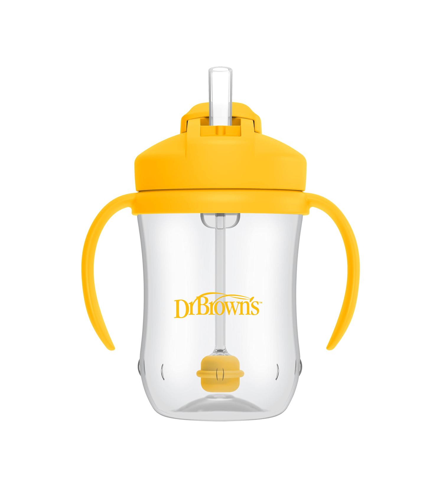 Dr. Brown's Milestones Baby's First Straw Sippy Cup 6m+ 9 oz Vintage Yellow - Buy Online on GoSupps.com