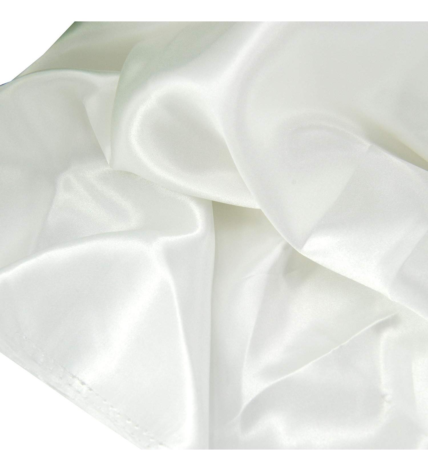 Satin Fabric White Color for Wedding Dress Decoration DIY Crafts 60  by 1 Yard 1yd White