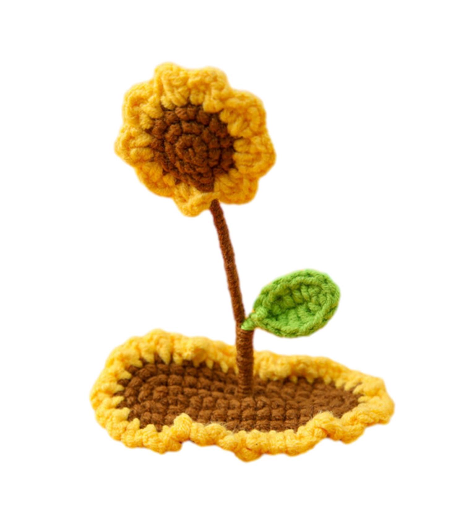 AJOIDR Delicate Sunflower Crocheted Barrettes Clip Harajuku Hairpin Sweet Girls Side Clip Harajuku Lady 3D Sunflower - Buy Online on GoSupps.com