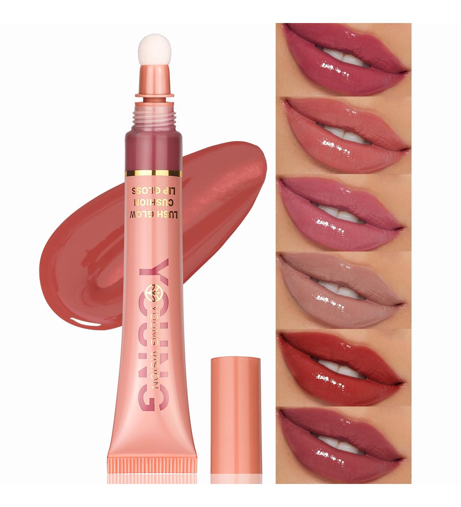 YOUNG VISION Hydrating Liquid Lipstick & Gloss Tint - Oil Infused Versatile Nude to Red Shades Cushion Applicators - Labial Liquido & Brillo Labial 03 - Sunset Glow | International Shipping Available - Buy Online on GoSupps.com