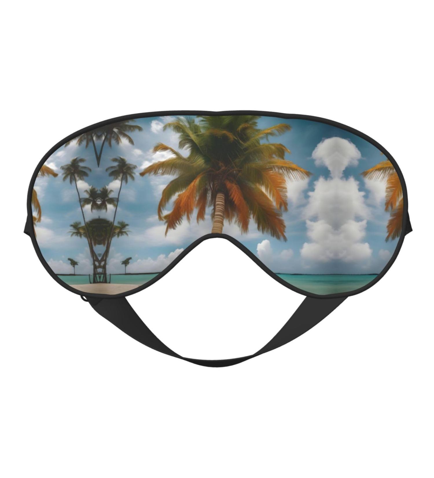 Palm Tree Tropical Print Unisex Sleep Mask | Double-Sided Eye Mask for Sound Sleep & Skin Care - Buy Online on GoSupps.com