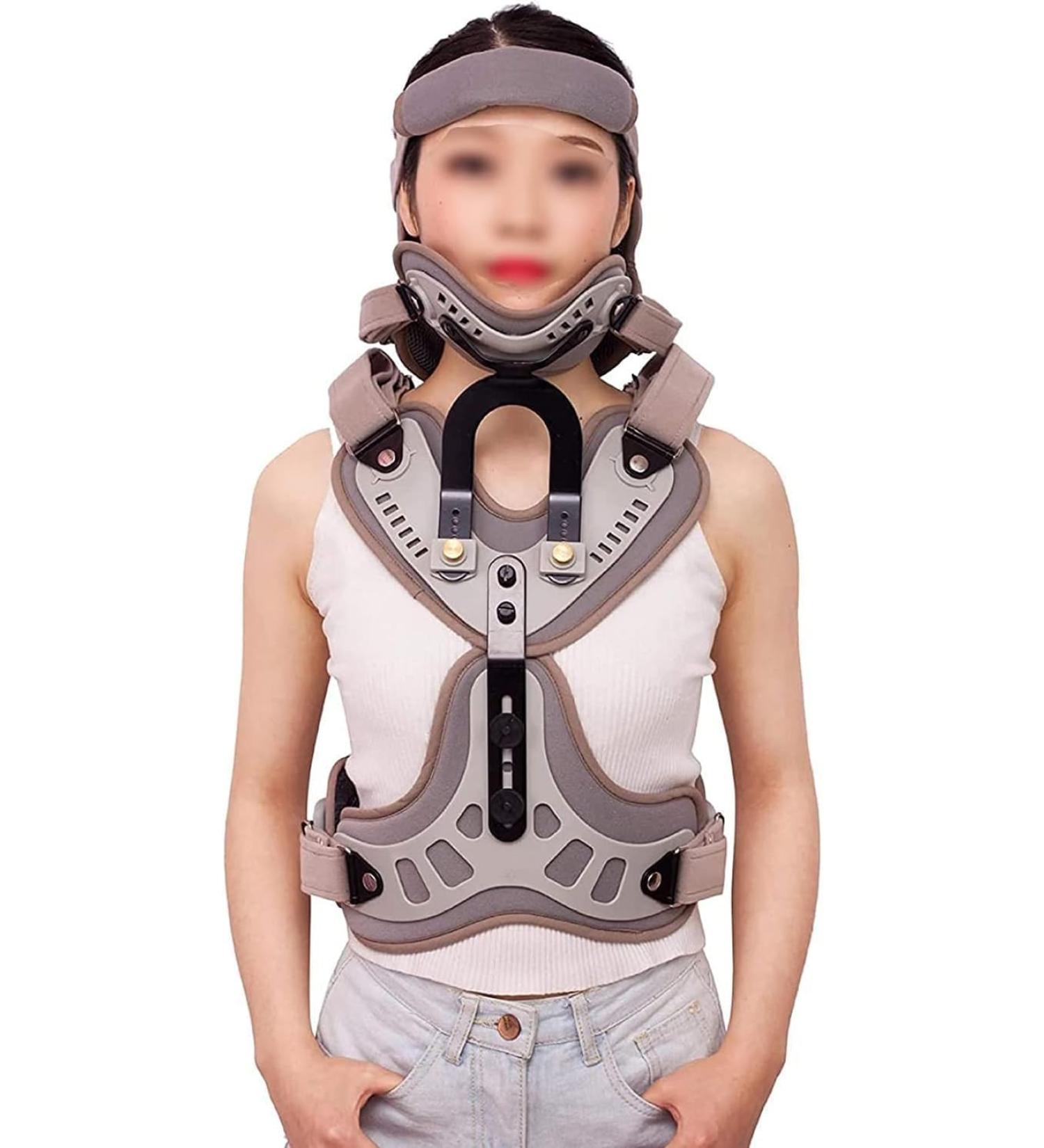 JLASER Thoracic Full Back Brace - Adjustable Cervical Orthosis for Neck & Vertebrate Rehabilitation Support - Buy Online on GoSupps.com