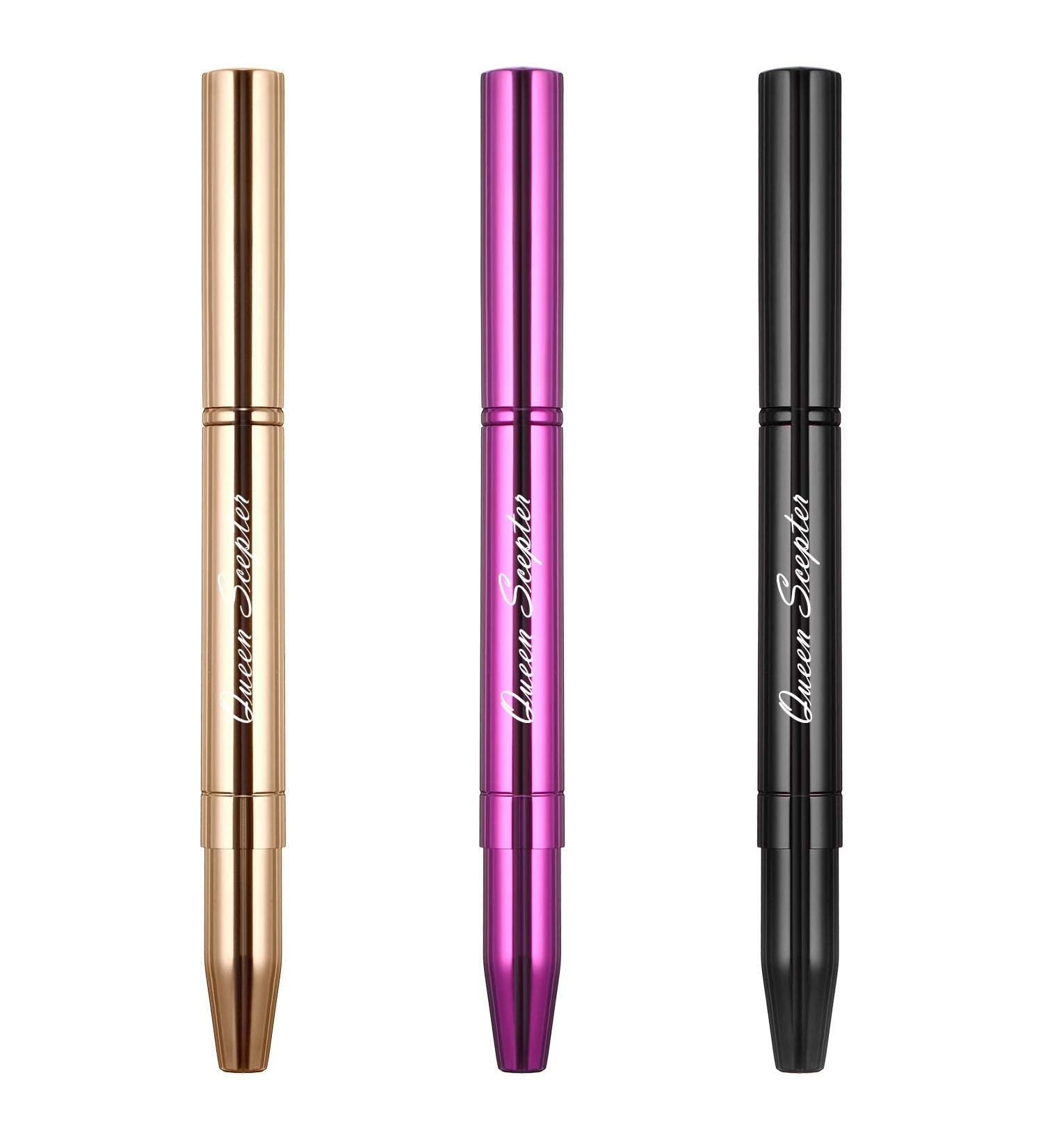 Retractable Dual End Lip Brush Concealer Brush with Cap Lipstick Eyeshadow Foundation Makeup Brushes Gold Black Purple - Buy Online on GoSupps.com