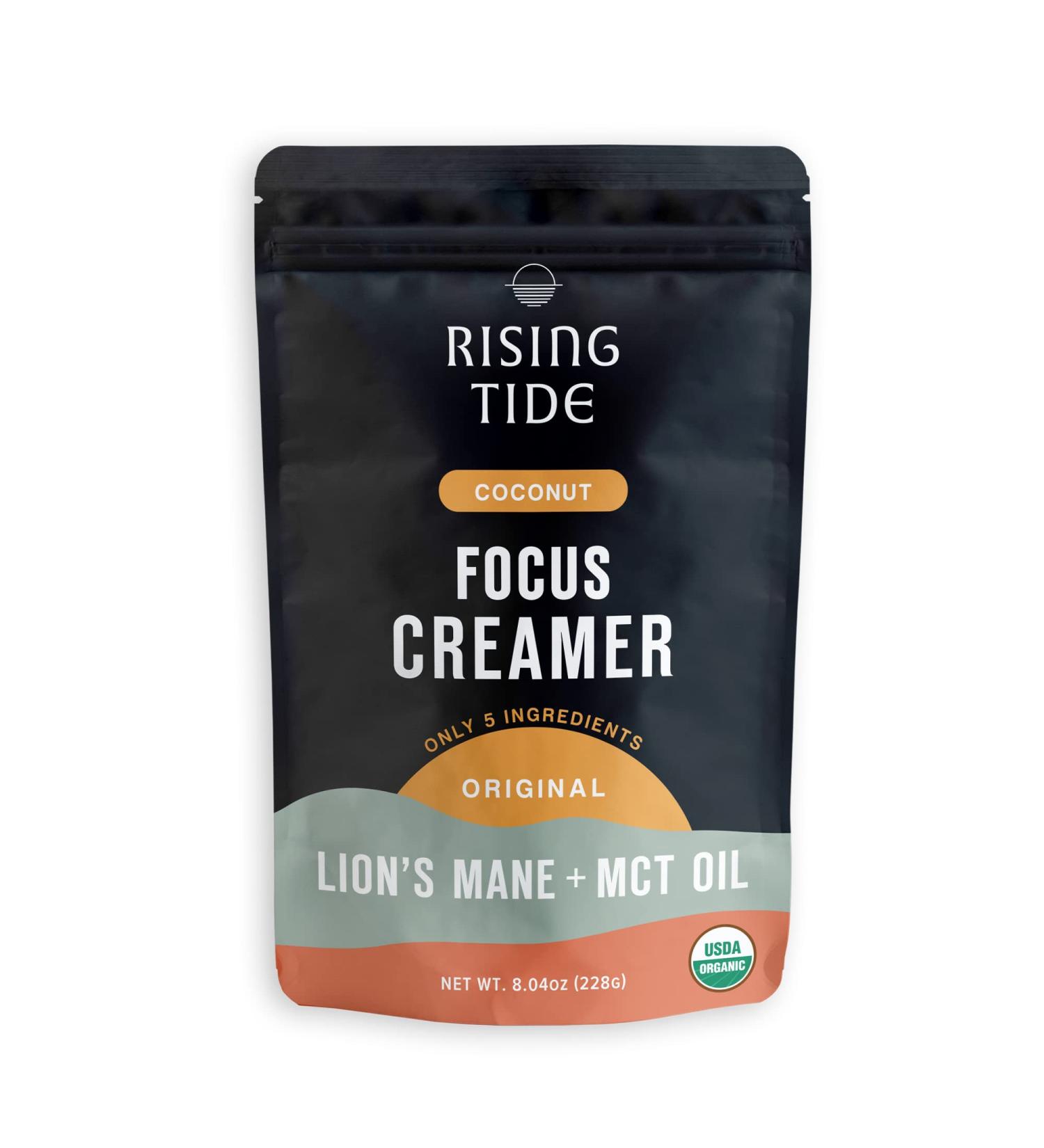 Rising Tide Focus Vegan Creamer with Lions Mane Mushroom & MCT Oil - 8.04 oz | Non-Dairy Superfood Creamer for Coffee | Keto & Paleo Friendly - Buy Online on GoSupps.com