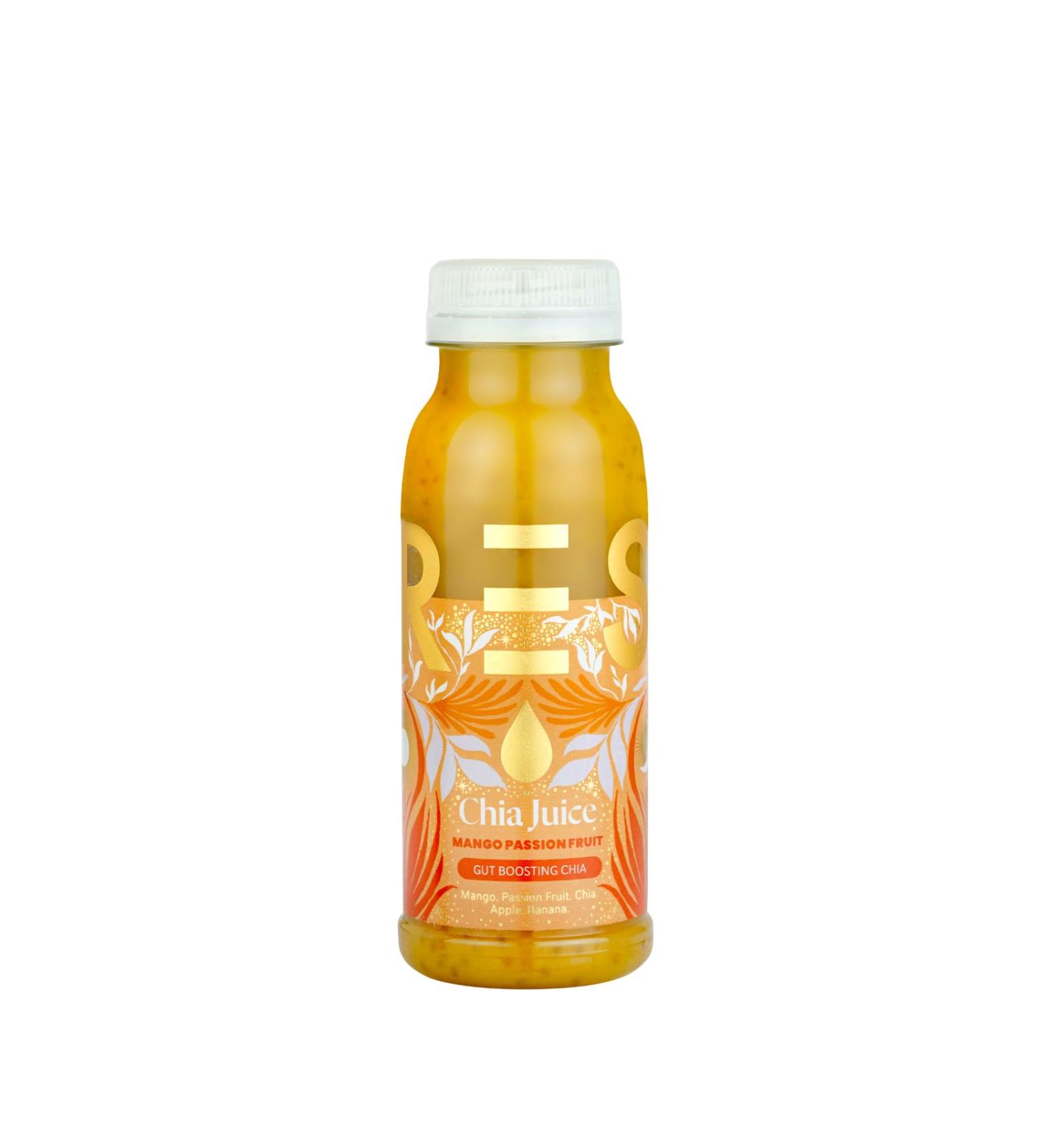 PRESS Healthfoods Mango Passion Fruit Chia Juice 250ml - Raw Cold Pressed Juice with Chia Seeds and Banana - Buy Online on GoSupps.com