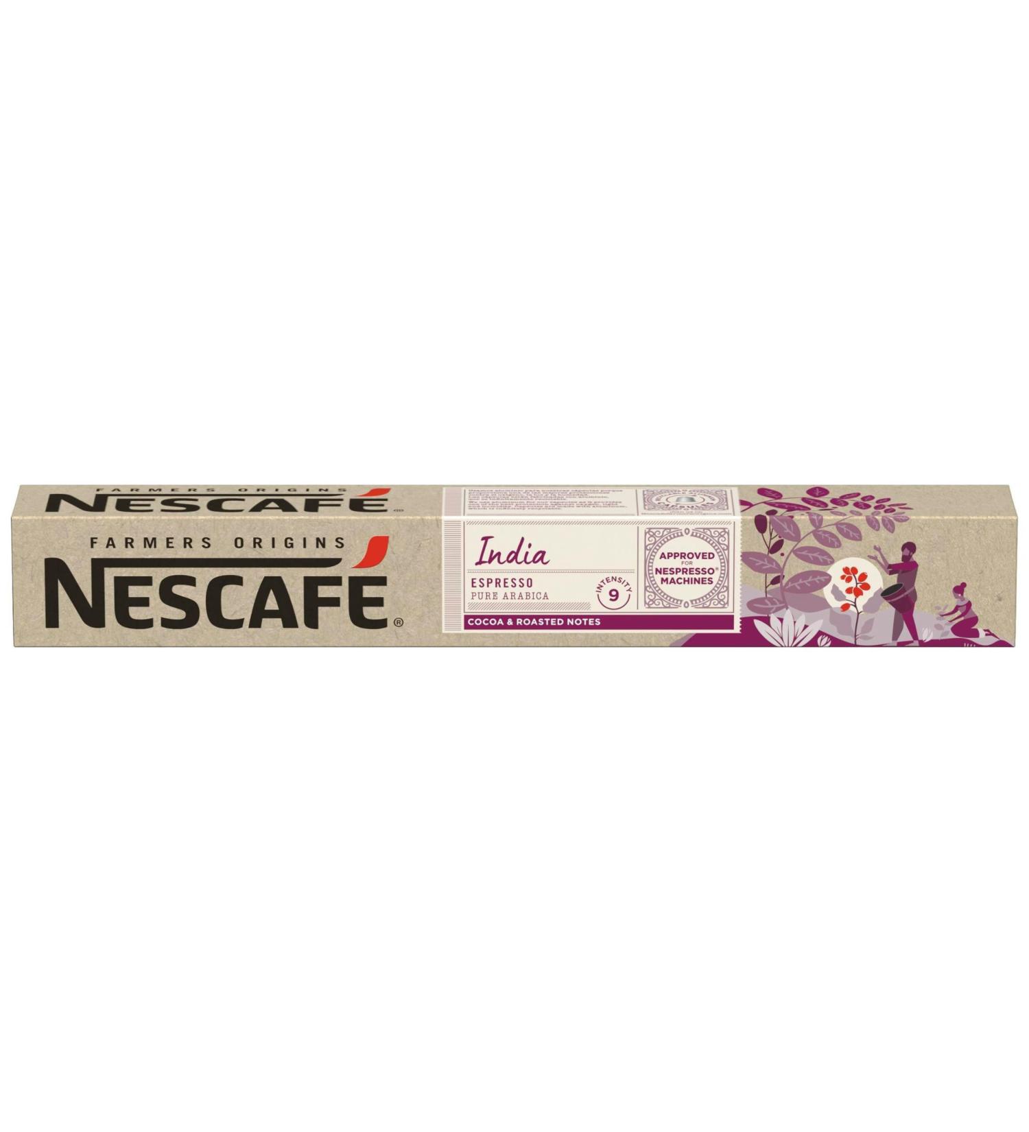 NESCAFE coffee peasant origins India box of 10 capsules 53 g