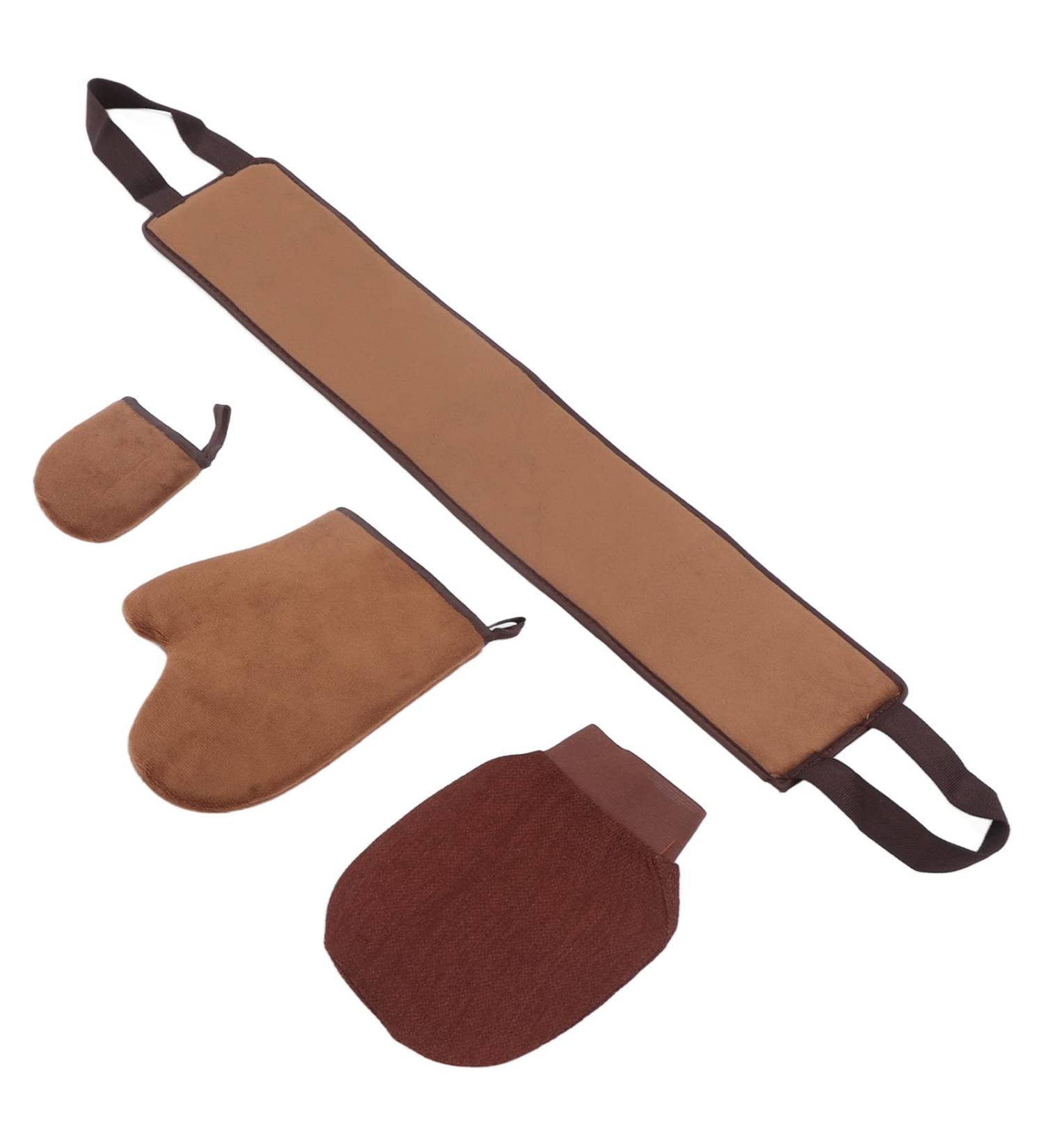 4 Pcs Self Tanner Mitt Self Tanning Applicator Glove with Thumb Self Tan Back Applicator Mini Face Tan Mitt Reusable Washable Sunless Tan - Buy Online on GoSupps.com