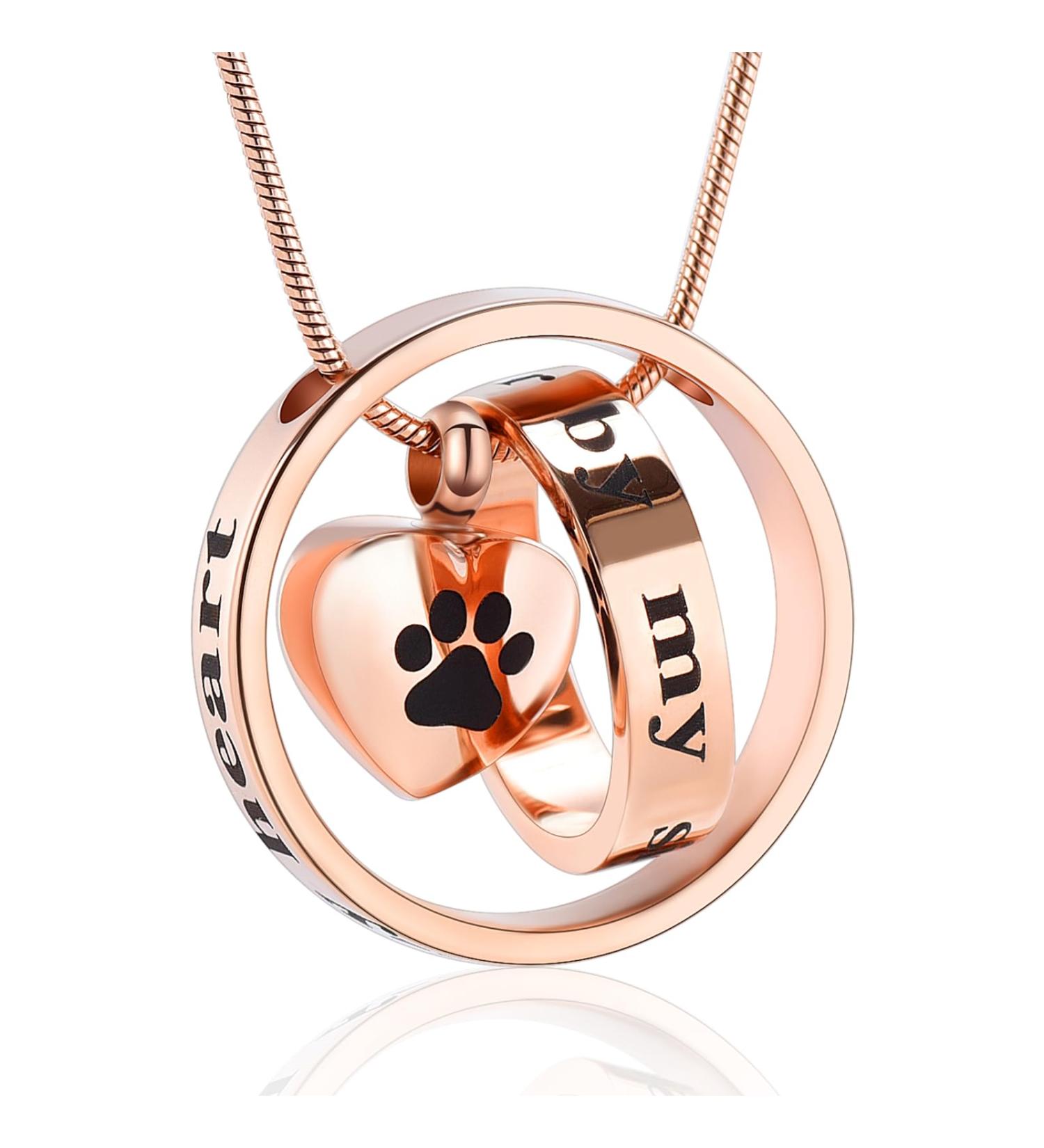 VCCWYQK Urn Pendant Necklace for Pet Ashes - Forever in My Heart Keepsake for Dogs & Cats - Buy Online on GoSupps.com