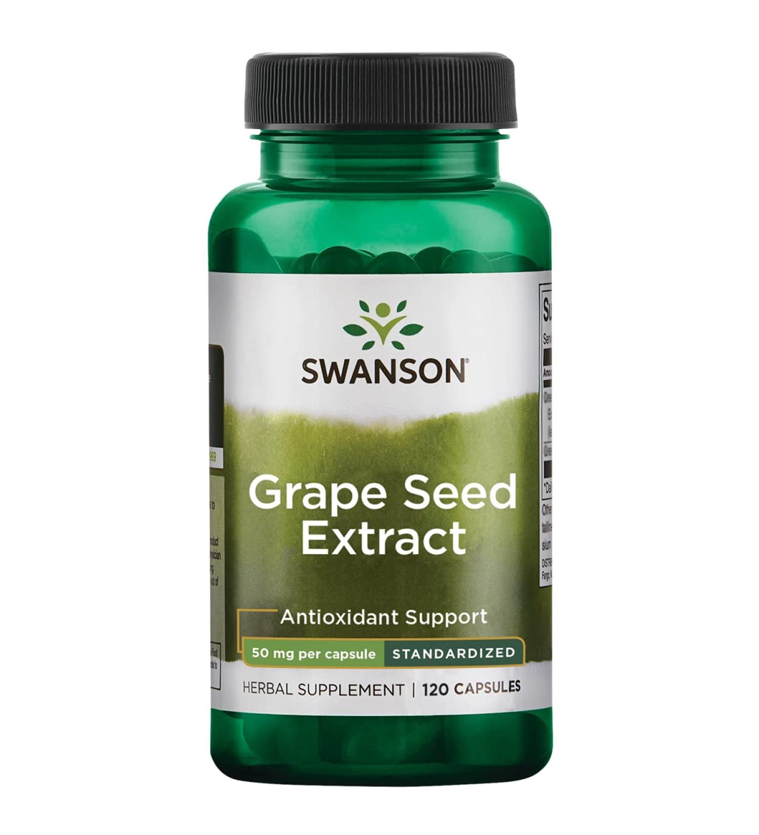 Swanson Grape Seed Extract 50mg - 120 Capsules | Potent Antioxidant Formula - Buy Online on GoSupps.com