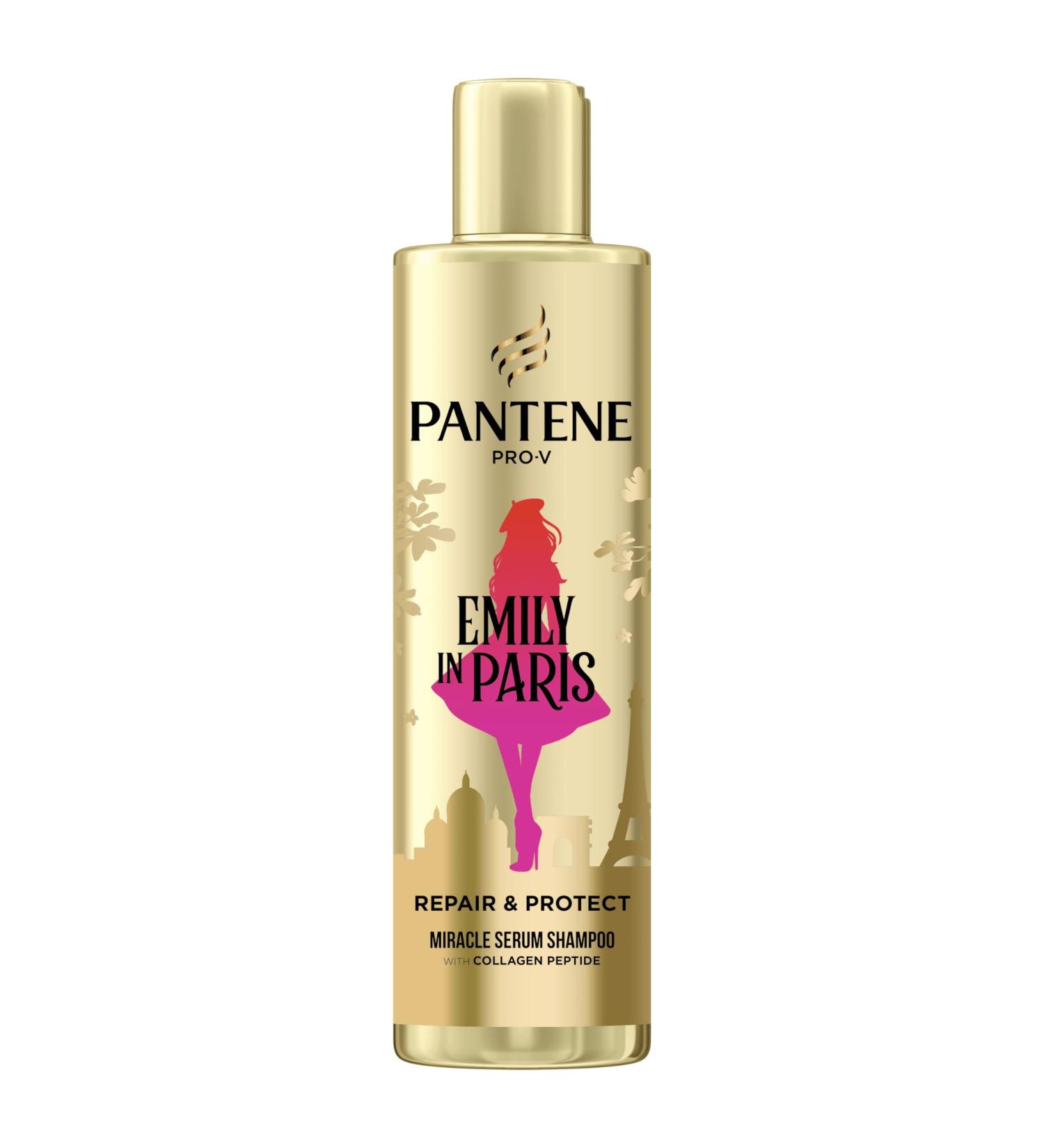 Pantene x Emily in Paris Repair & Protect Limited Edition Shampoo Serum 250ml. Nourishes dry and damaged hair. Enriched with Pro-V Nutrients and Collagen Peptides - Buy Online on GoSupps.com