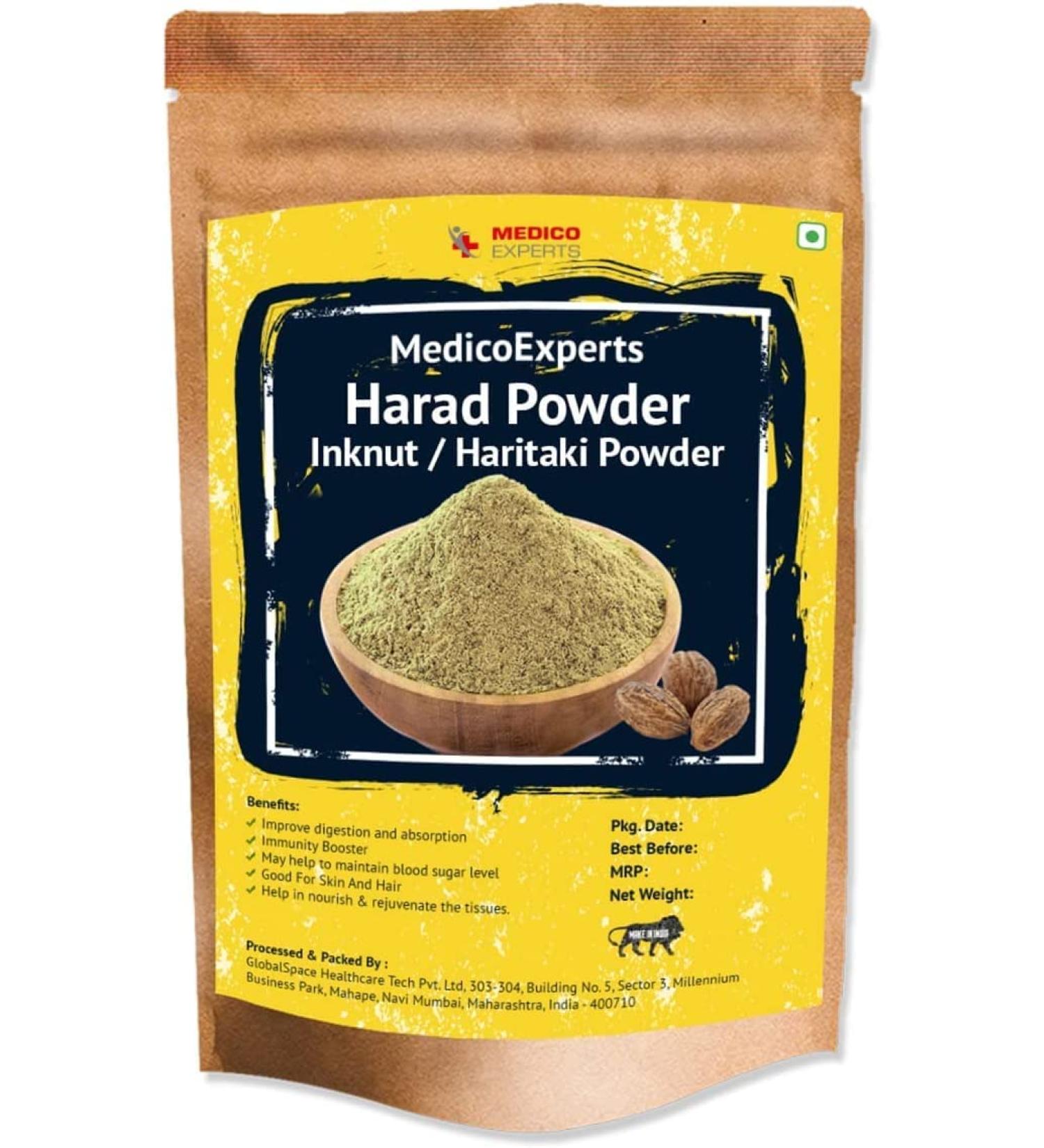 CROW Organic Haritaki Powder - 100g | Pure Harde/Kadukkai/Harad/Inknut Powder for Skin & Digestion - Buy Online on GoSupps.com