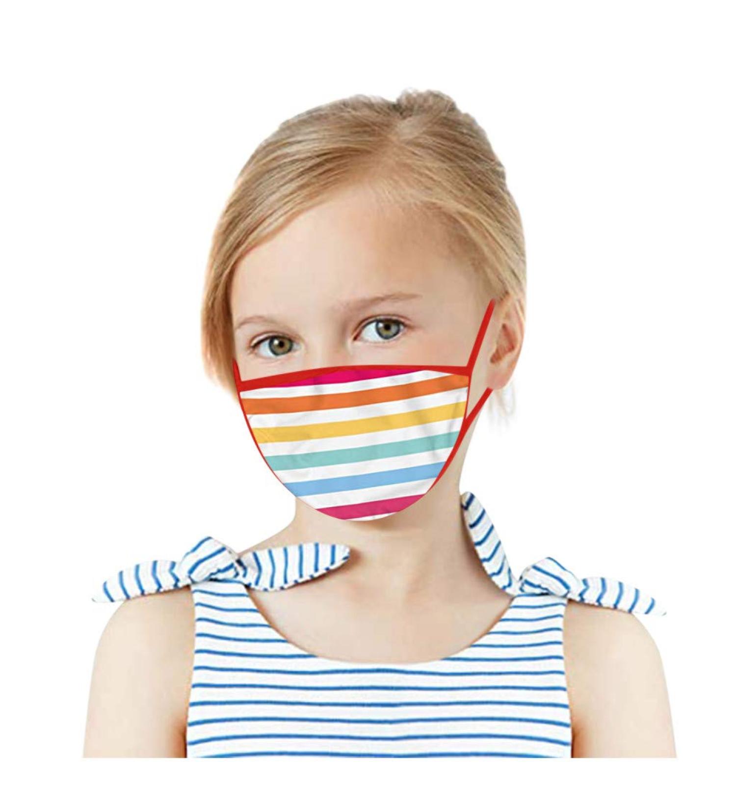 Yliquor 1PC Printed Cotton Facial Covering Washable Face Protection Breathable Cute Cartoon Face Bandanas Anti-Haze Dustproof for Kids (1 PC K)