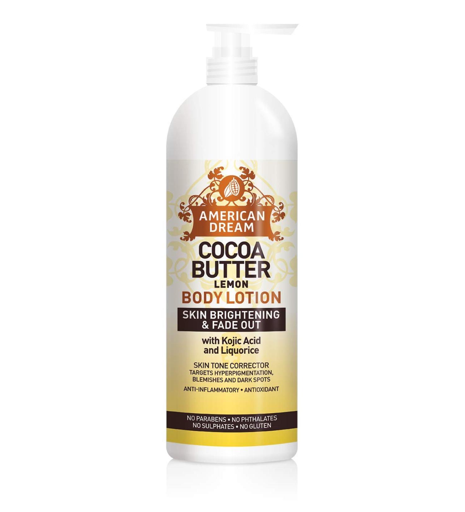 American Dream Cocoa Butter Lemon Body Lotion 16oz - Nourishing Hydration for All Skin Types - International Shipping Available - Buy Online on GoSupps.com