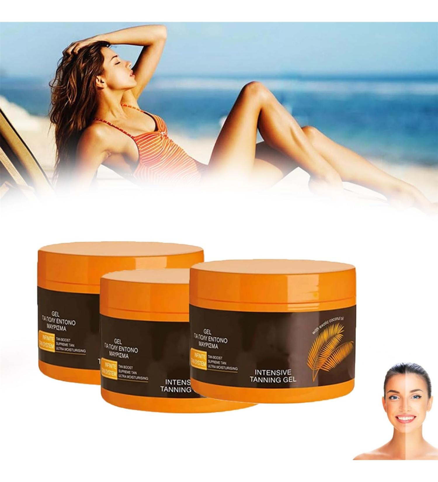 Luxury Intensive Tanning Gel Extreme Dark Intensive Tanning Luxe Gel Intensive Tanning Luxe Gel Tanning Oil for Beach Travel Size Natural Tanning Accelerator Cream for Outdoor Sun (3Pcs) - Buy Online on GoSupps.com