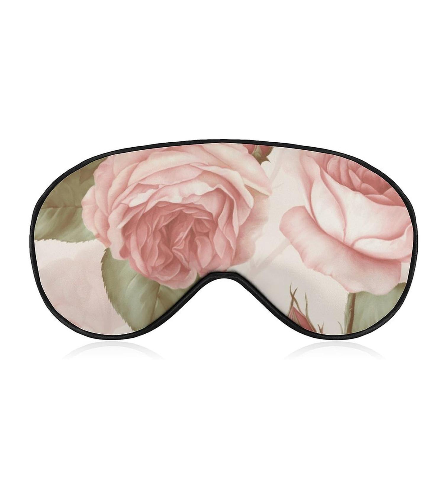 Soft Adjustable Sleep Mask - Comfortable Eye Mask for Travel & Beauty | Eye Cover for Men & Women - Roses Design - Buy Online on GoSupps.com